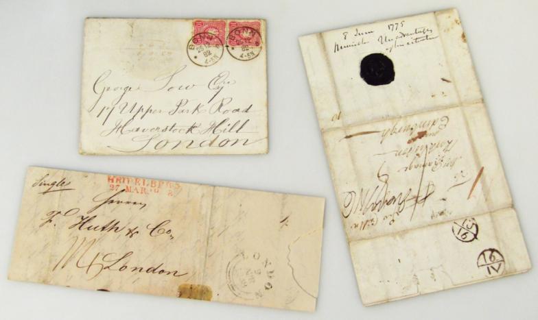 An 18thC German State Units Edinburgh letter, with black wax seal, dated 1775, probably the 8th June
