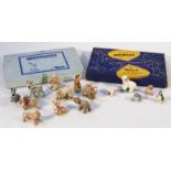 A Wade Whimsies porcelain miniatures box, containing a quantity of various figures, to include