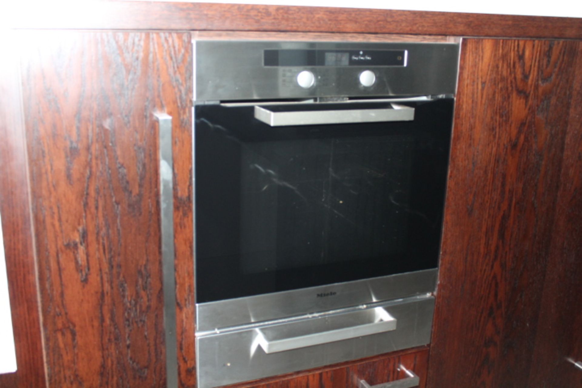 Grade U Twin Miele Built-in Electric Ovens And Miele 5-Burner Hob Plus Miele Overhead Stainless - Image 2 of 5