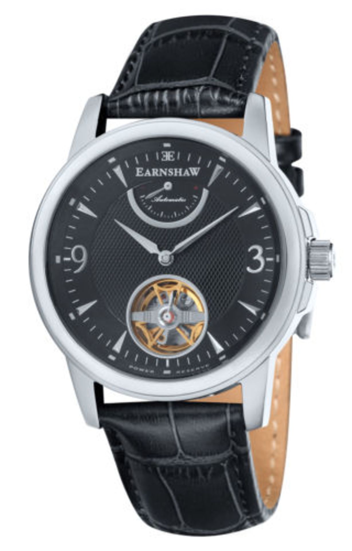V Brand New Thomas Earnshaw Flinders Automatic Watch With Black Leather Strap RRP £370