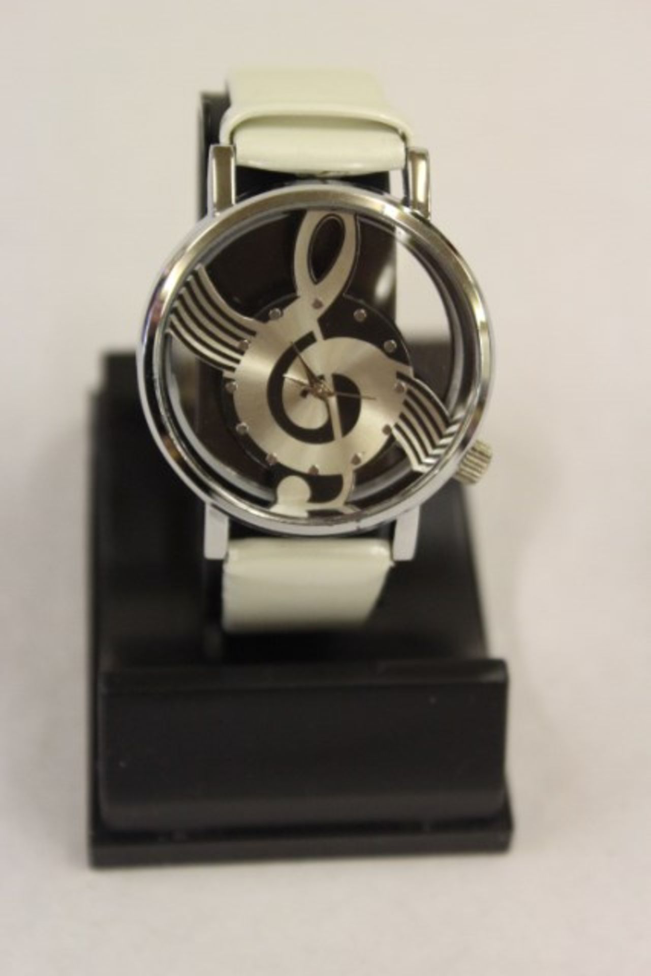 Grade B Music Cleft Face Watch With White Strap