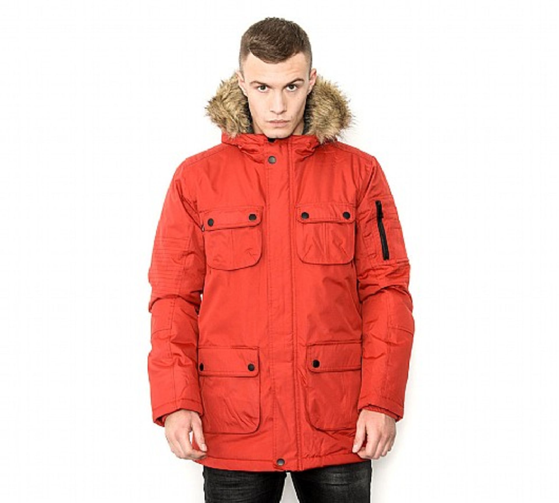 V Brand New Orange Brave Soul Parka Size S