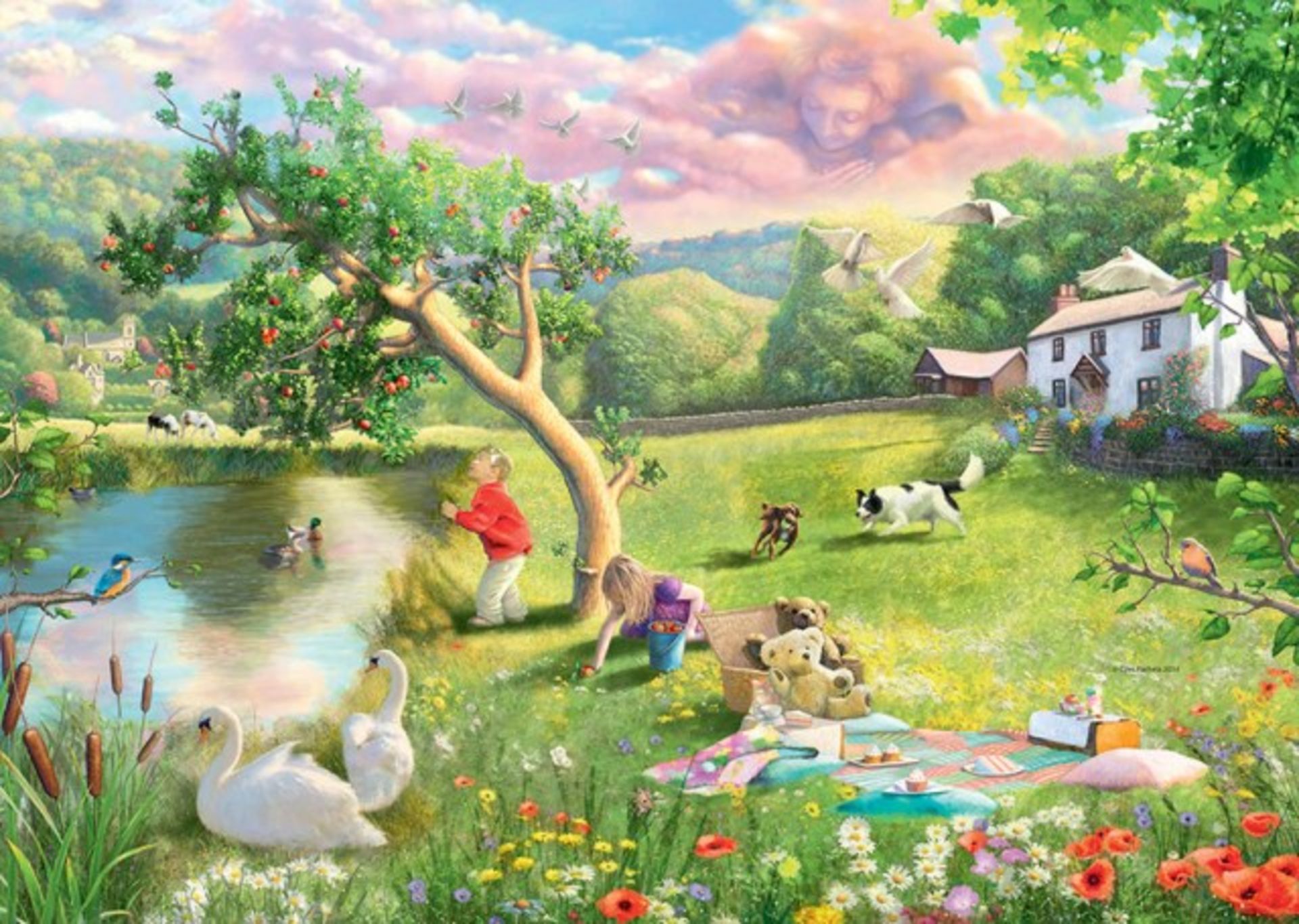 V Grade A Ravensburger 1000pc 'Someone to Watch Over Me' puzzle X  2  Bid price to be multiplied