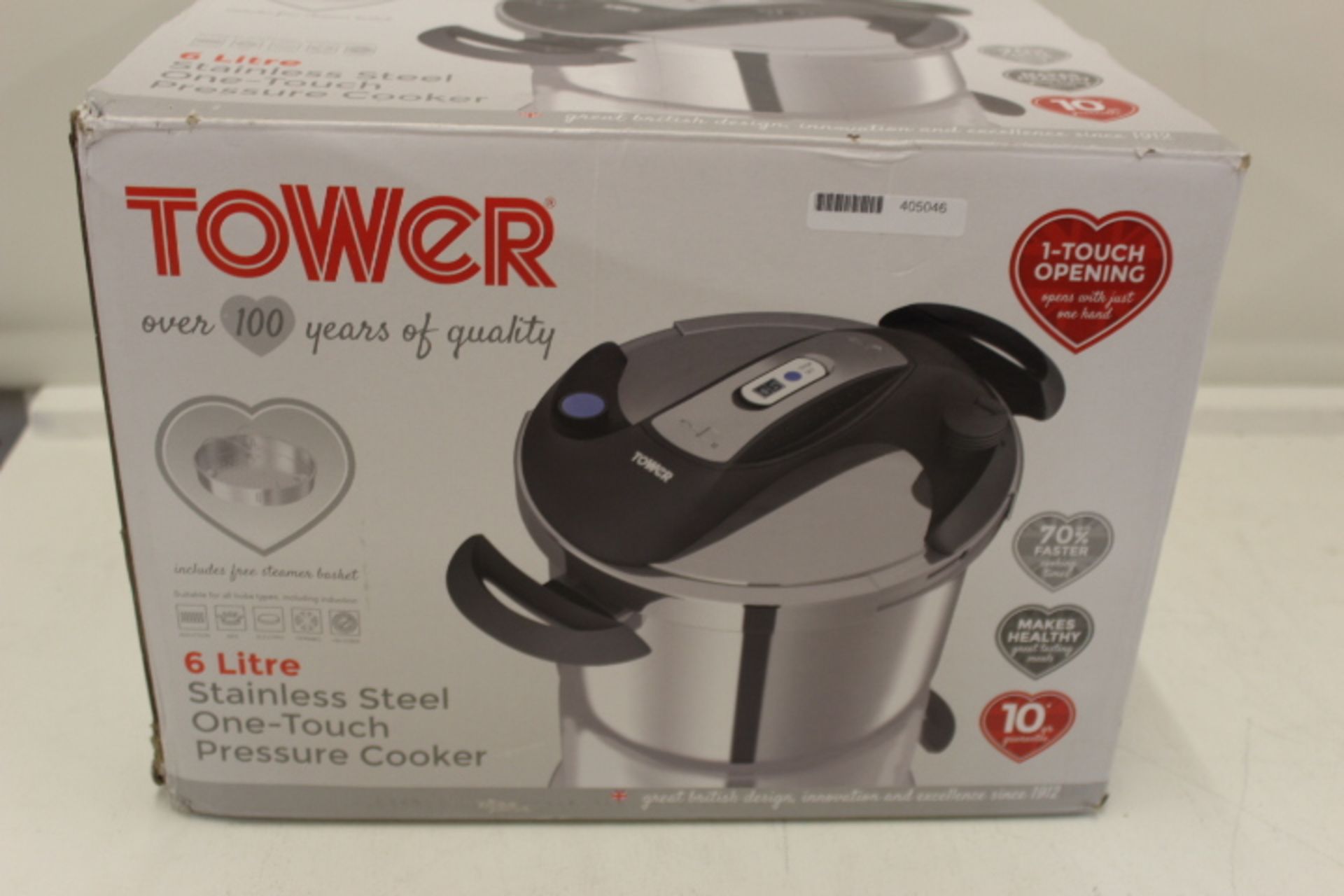 V Grade U Tower 6 Litre S/S One Touch Pressure Cooker
