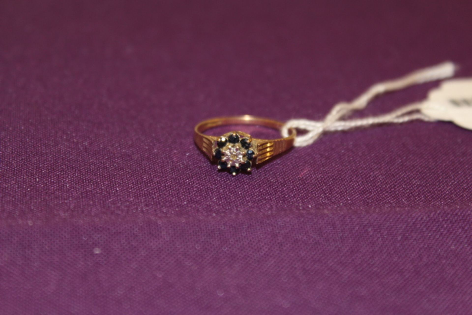 Grade U Yellow Gold Sapphire & Diamond Ring