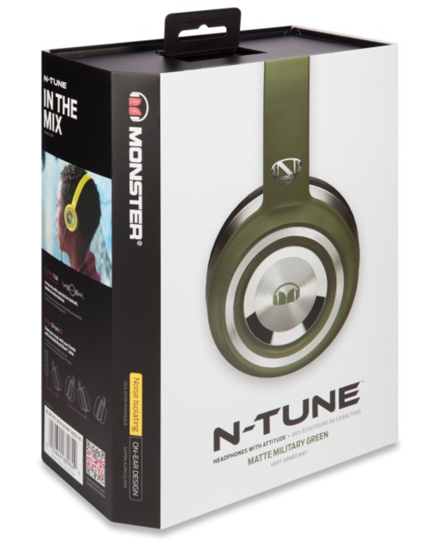 V Brand New Monster N-Tune HD Passive Noise Isolation Headphones Matte Military Green RRP £76.99 X 2 - Image 2 of 3
