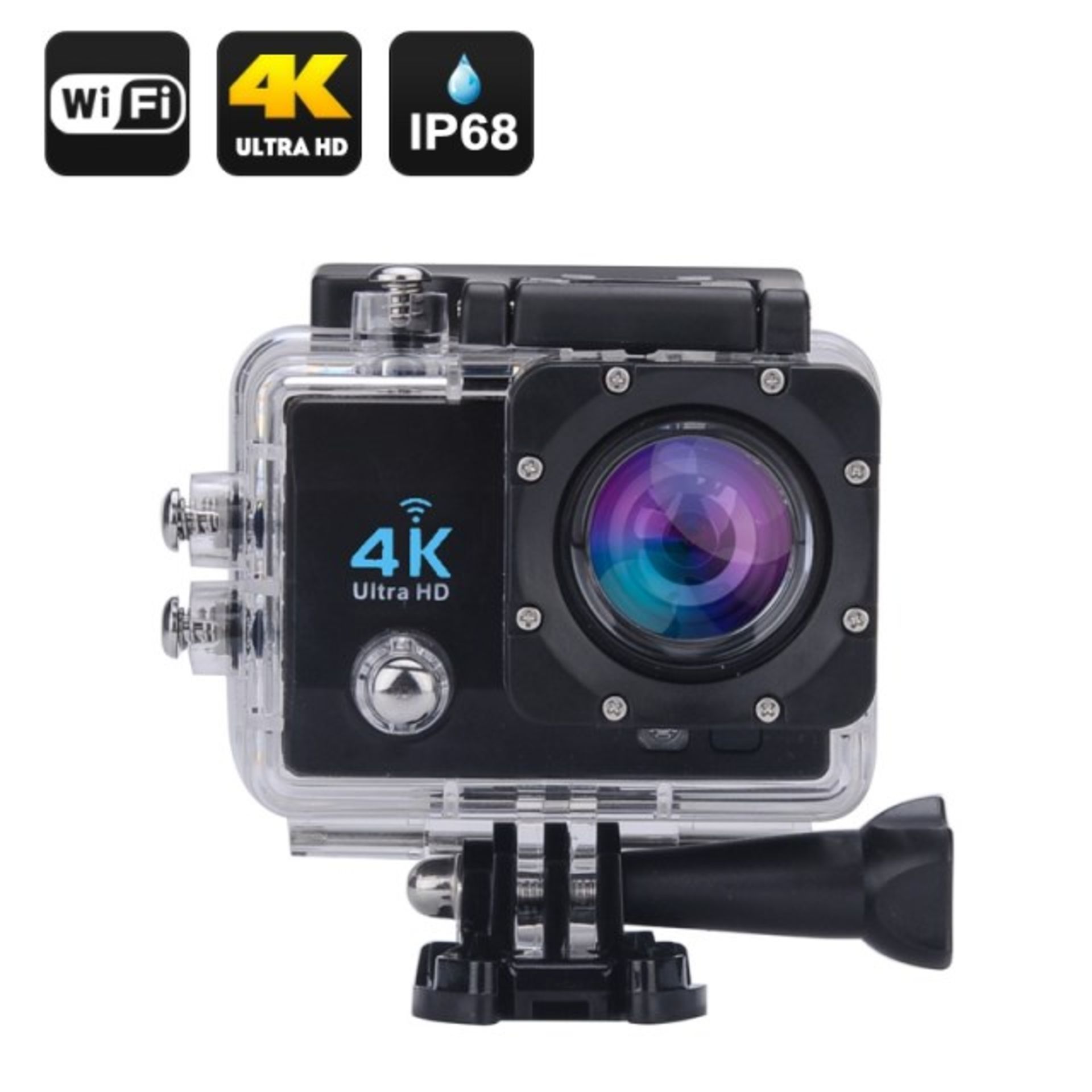 Brand New Full Ultra HD 4K Waterproof WiFi Action Camera With Box And Accessories - 30m