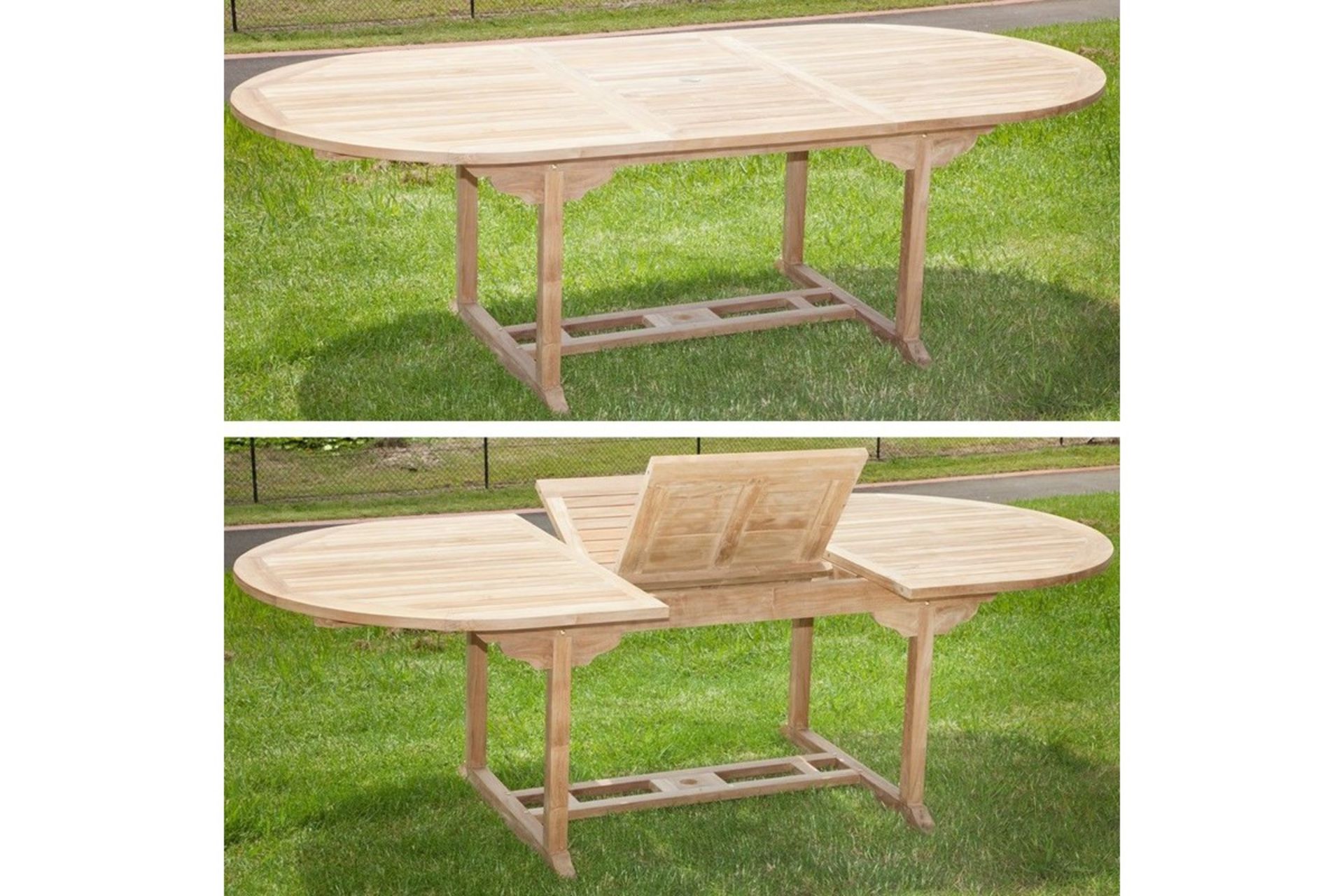 V Brand New Teak Extended Table Allows For Up To 8 People To Sit NOTE: Item will not be available