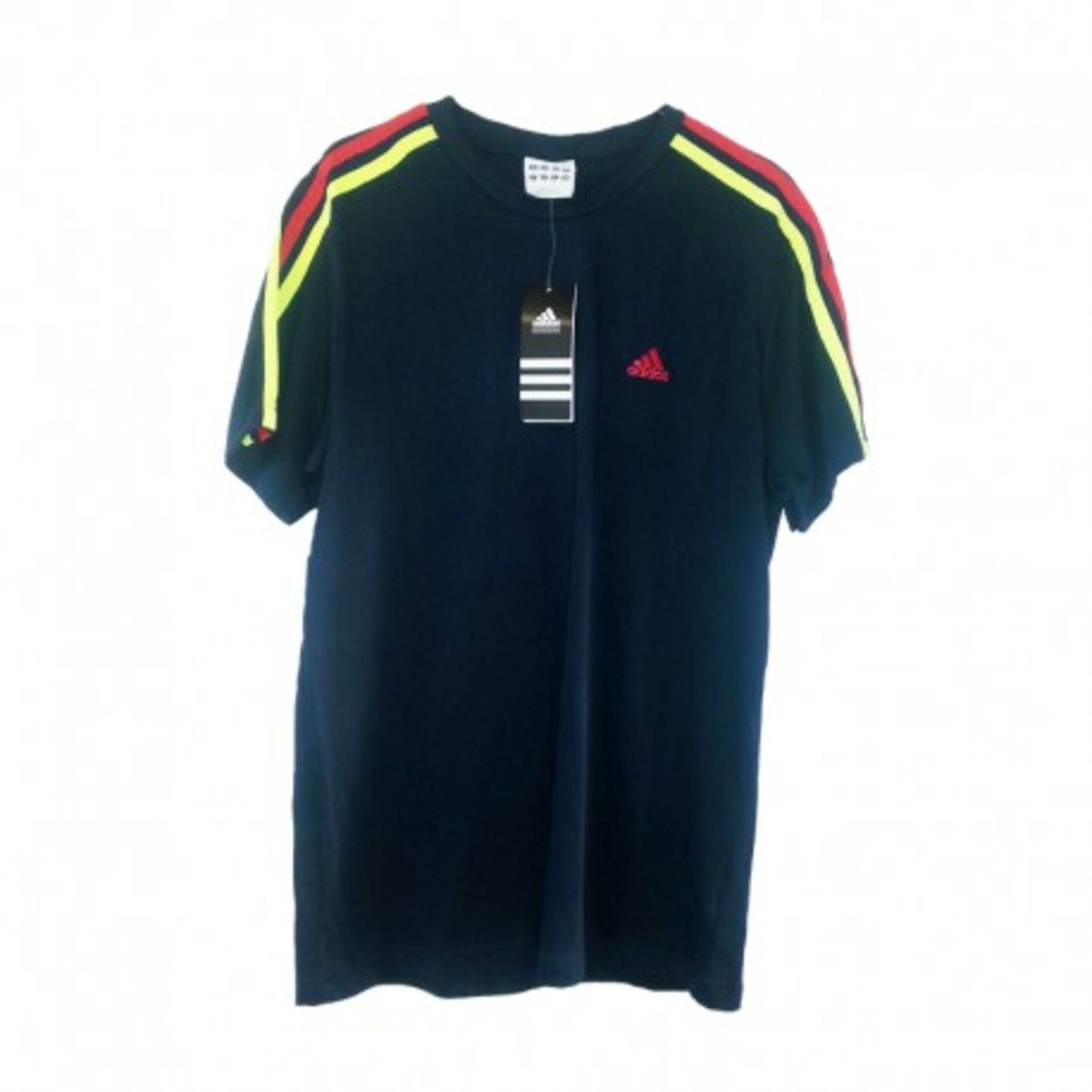 V Brand New 5 Pack Addidas Crew Neck T Shirts 100% Cotton Short Sleeve 3 Stripe Detail Colours: Navy