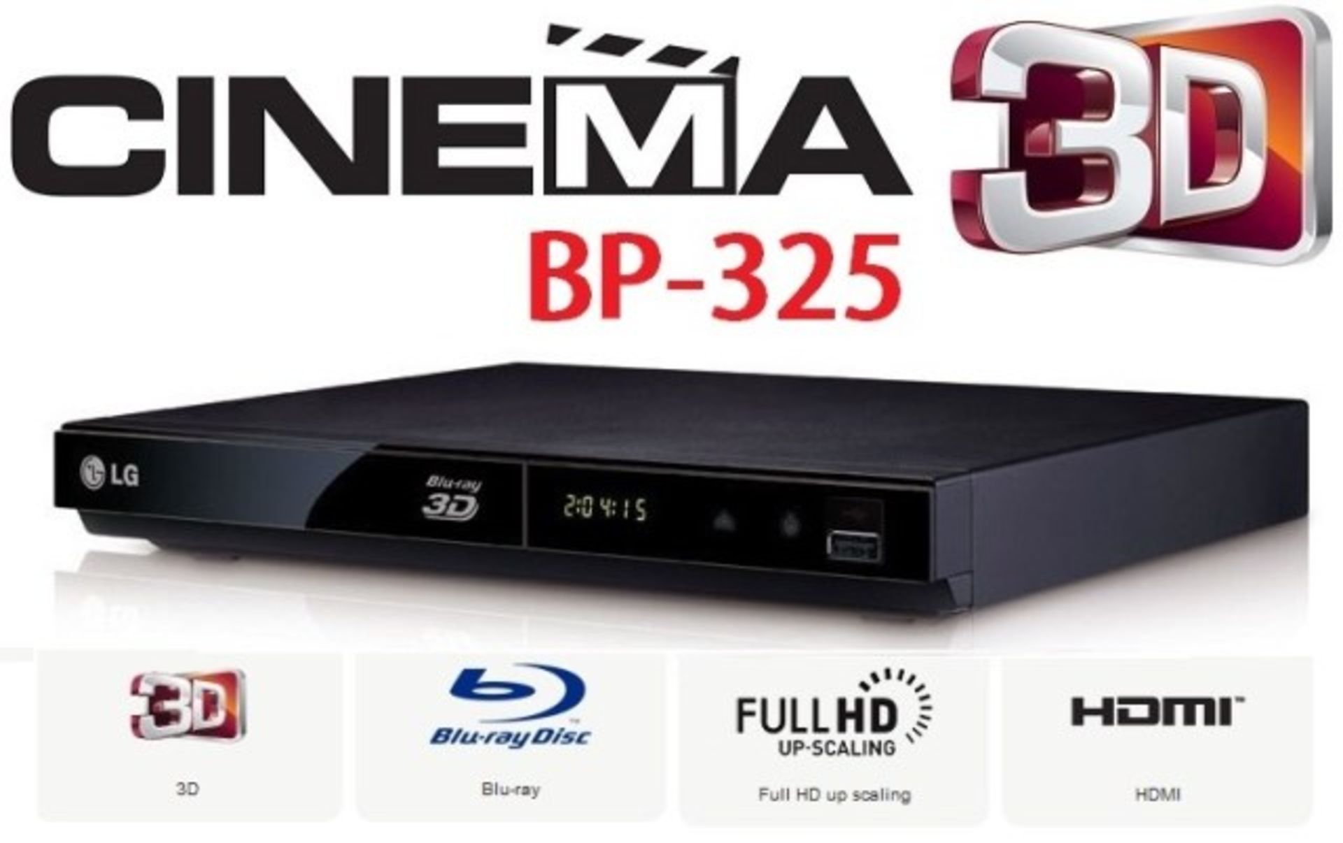 V Grade A LG BP325 3D Blu-Ray DVD Player With USB Plus And LG Premium Contents