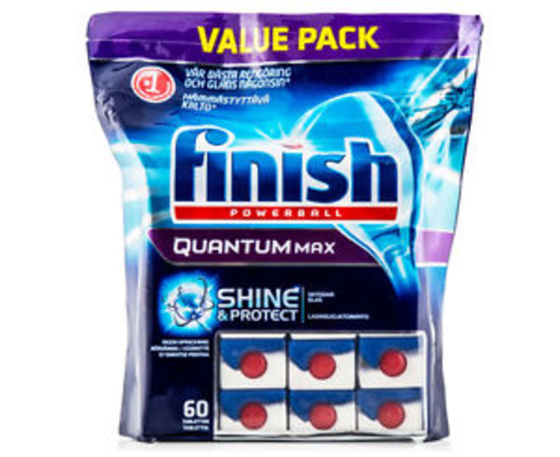 V Brand New Finish Powerball Quantum Max With Shine & Protect XL 60 Pack Total ISP £33.70 inc