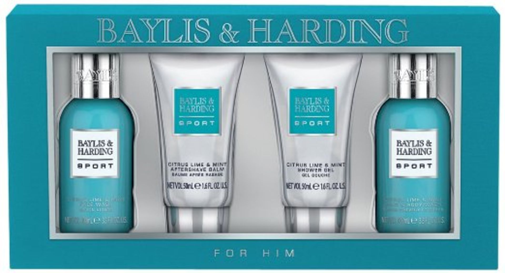 V Brand New Baylis & Harding Men's Citrus Lime & Mint Four Piece Gift Set RRP: £16 X 50 Bid price to