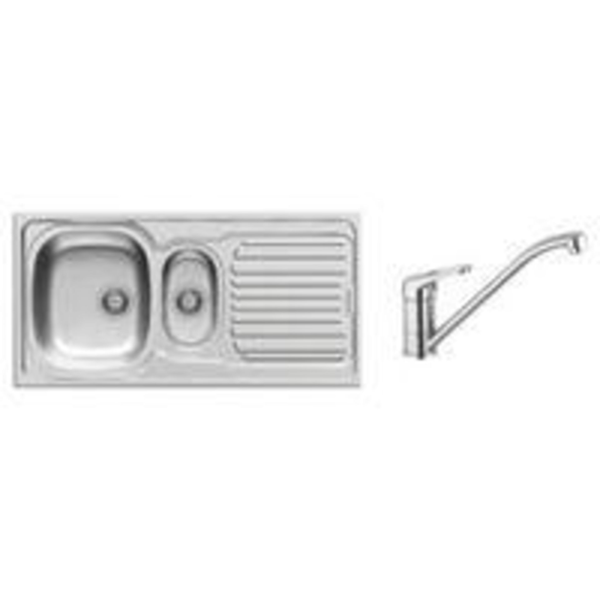 V Brand New Pyramis 1.5 Bowl Stainless Steel Sink and Tap RRP £89.99