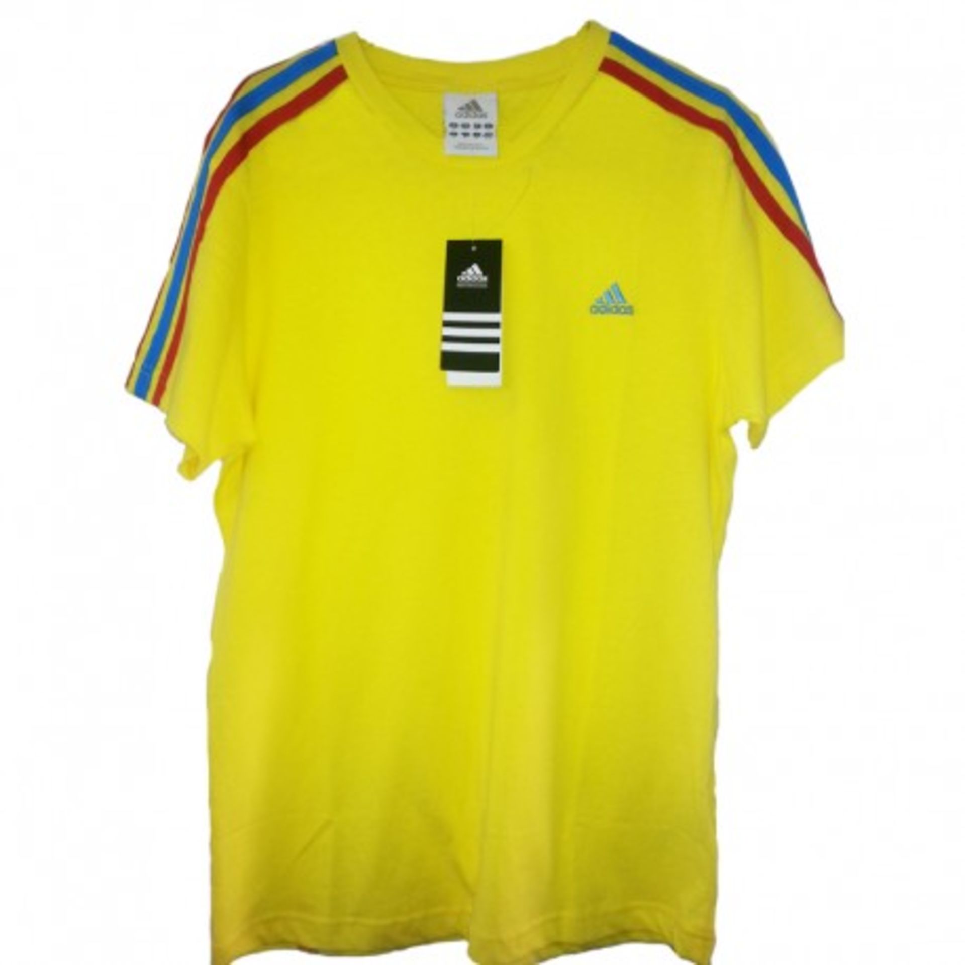 V Brand New 5 in a Pack Addidas Crew Neck T Shirts 100% Cotton Short Sleeve 3 Stripe Detail Colours: