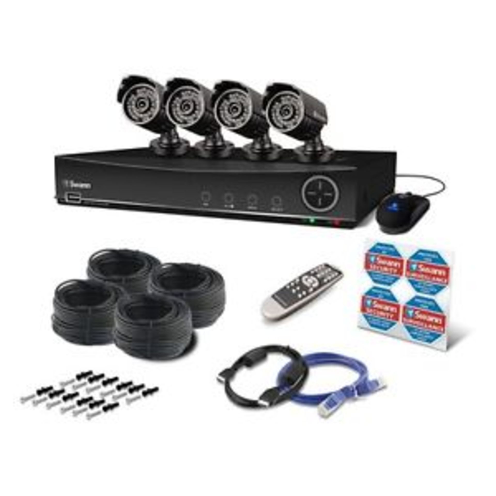 V Brand New Swann Pro Series Professional Security System - 4 Channel Recorder & 4 Cameras ISP £321