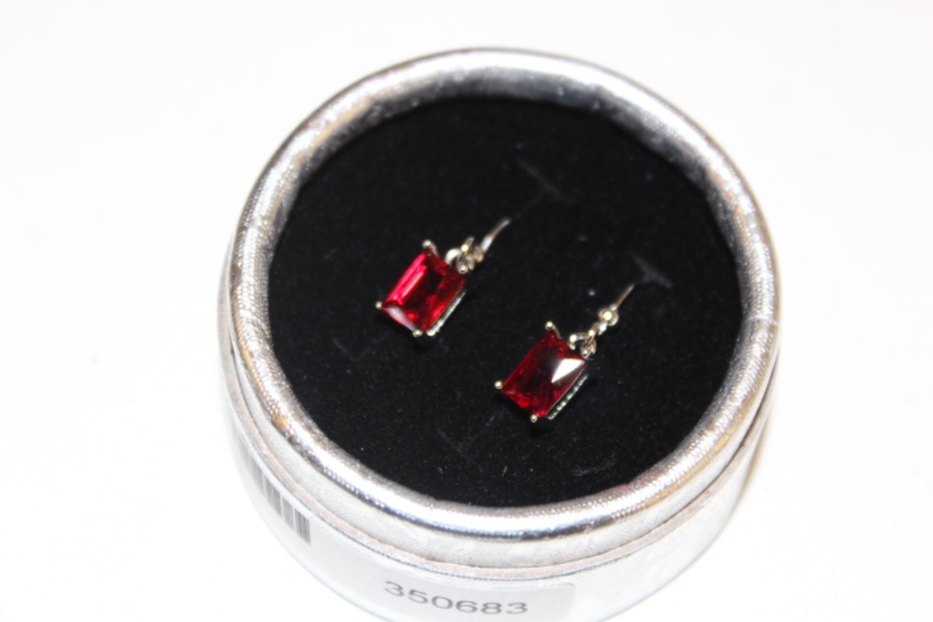 Pair WM Red Stone Earrings