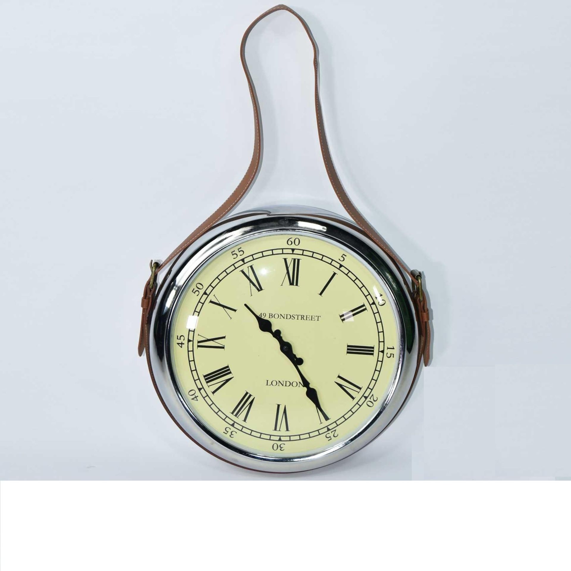 V Brand New Chrome Pocket Watch Wall Clock With Strap