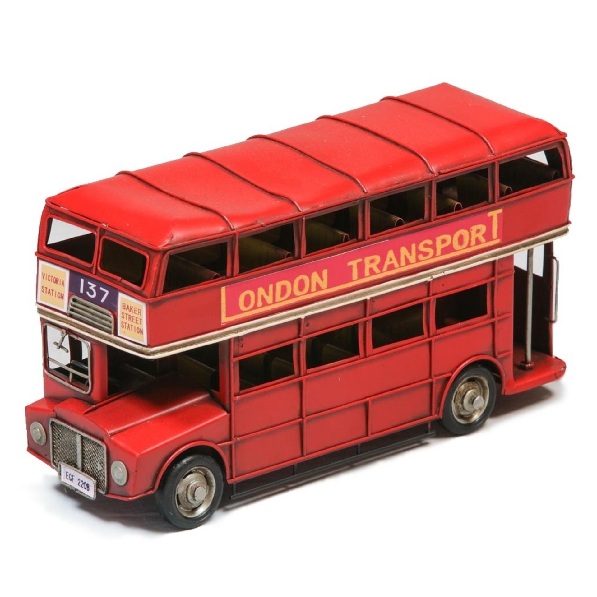 V Brand New Antiqued Metal Routemaster London Bus