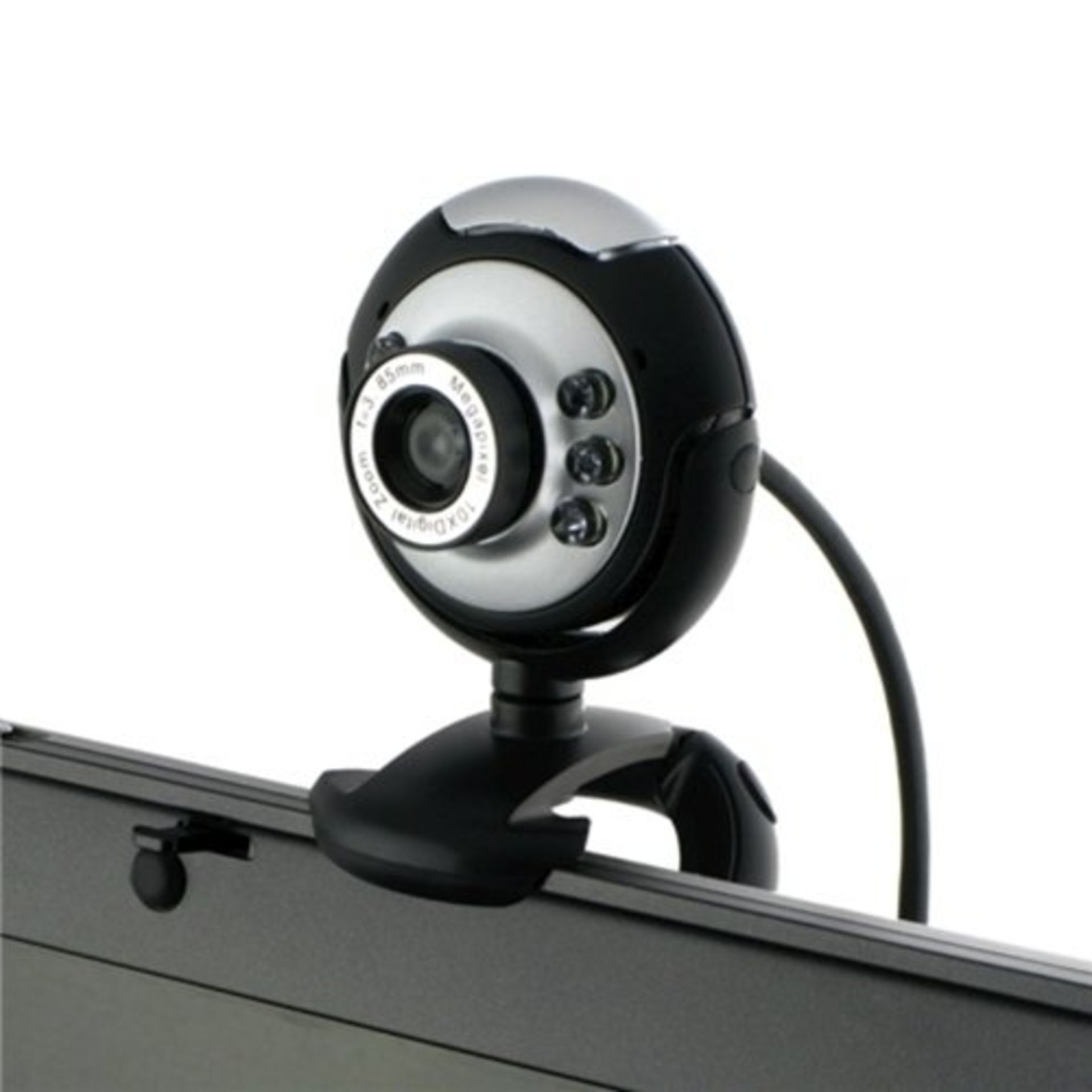 Brand New USB Mini PC Webcam With Built In Microphone - 10x Zoom - 6 Bright LED Lights For Use At