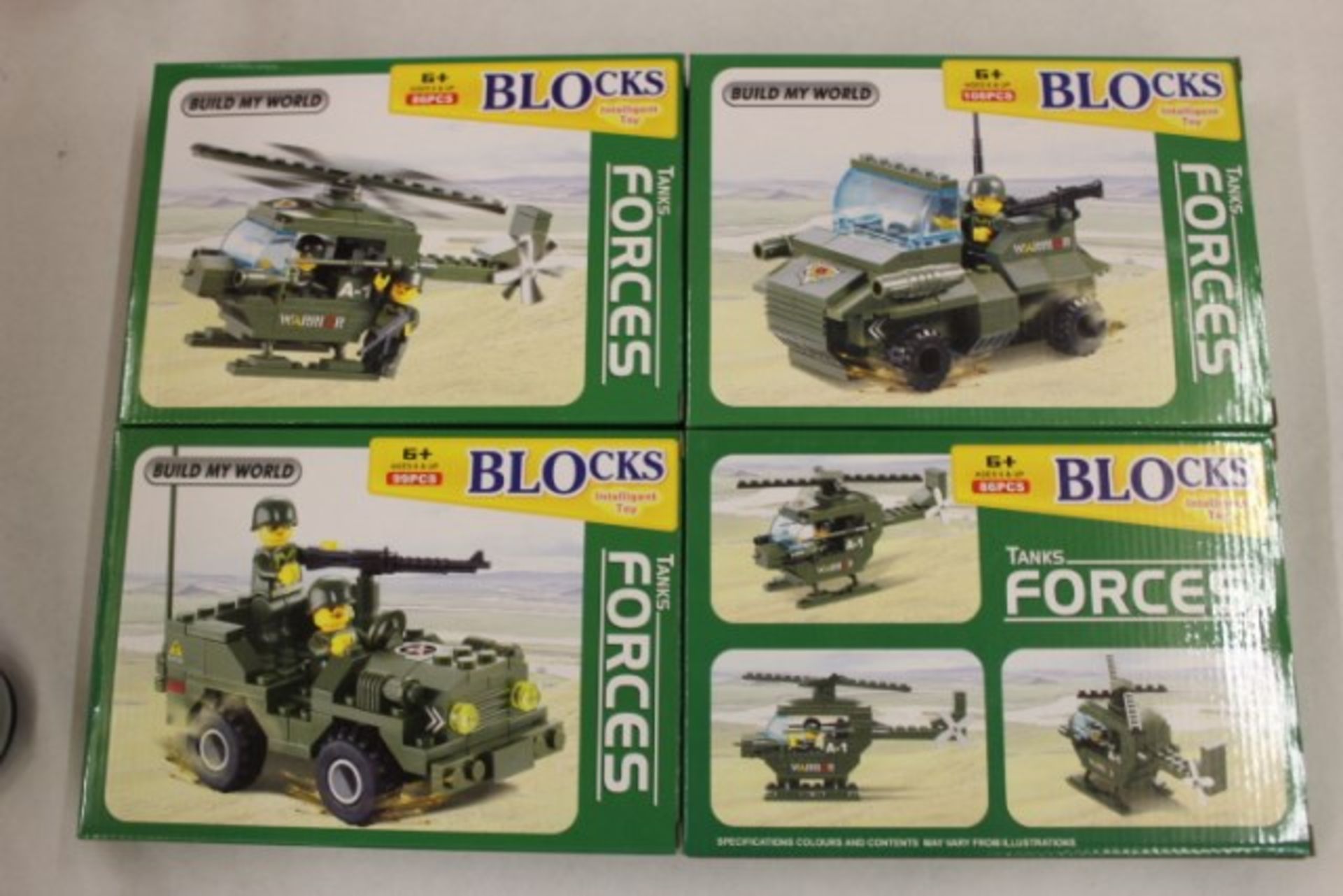 V *TRADE QTY* Brand New 89/99/108pc Army Building Block Kit Intelligent Toy (Similar Lego) X 6 Bid