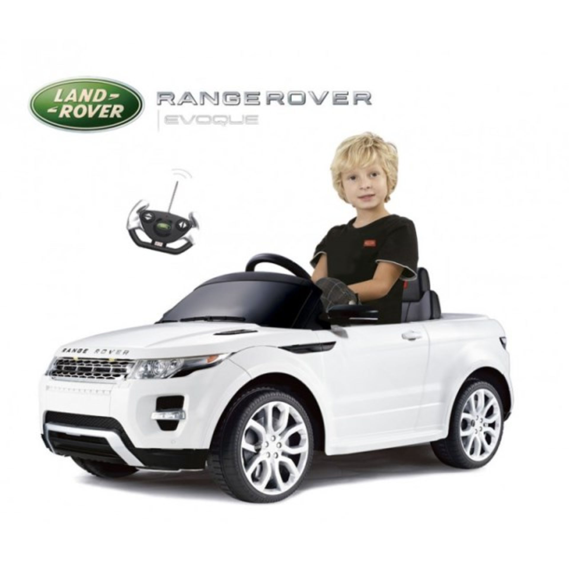 V Brand New Range Rover Evoque 12V Ride On Electric Car With Parental Remote Control - 2x Foward