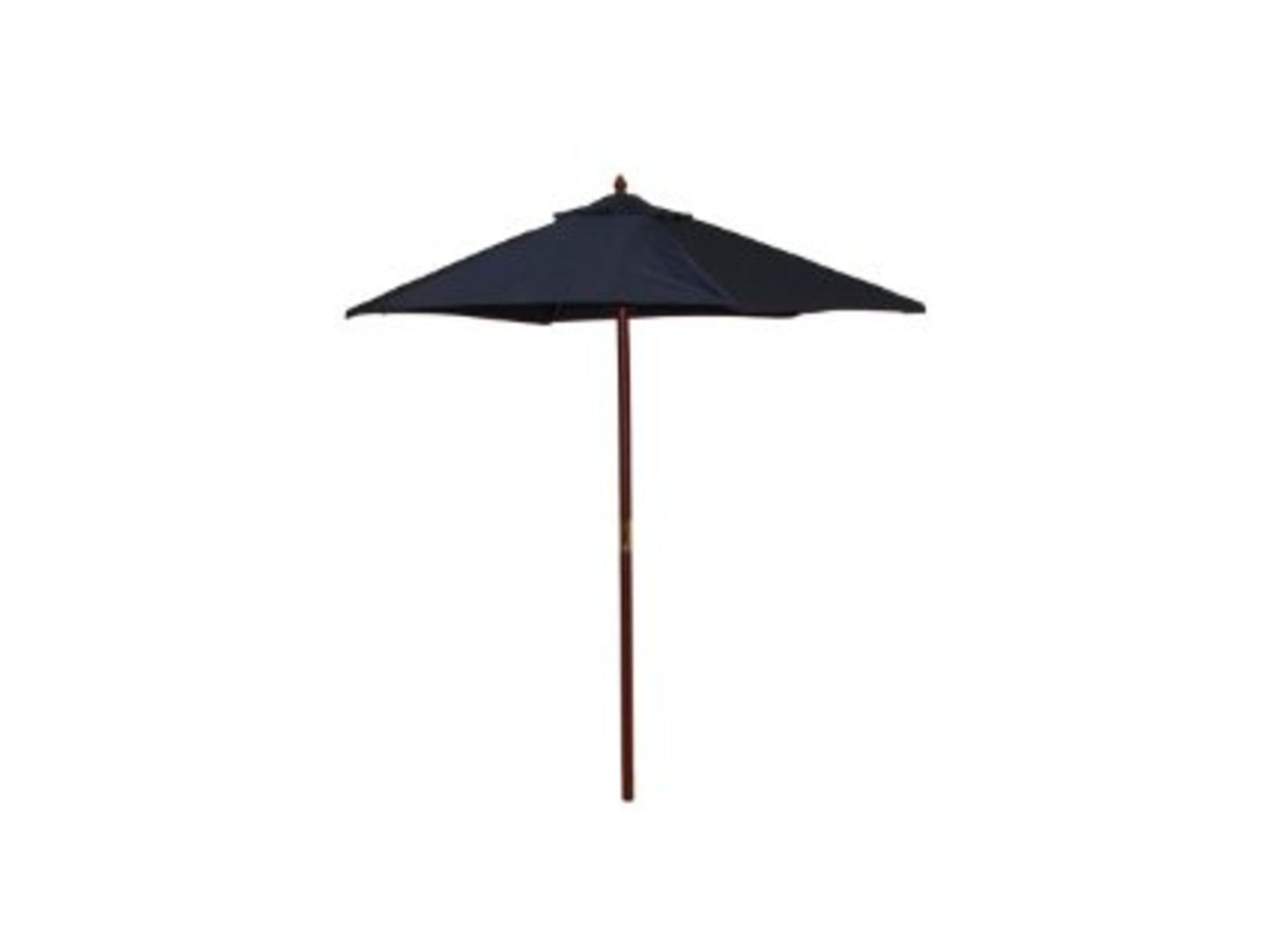 V Brand New Navy Blue 2M Wooden Pulley Parasol