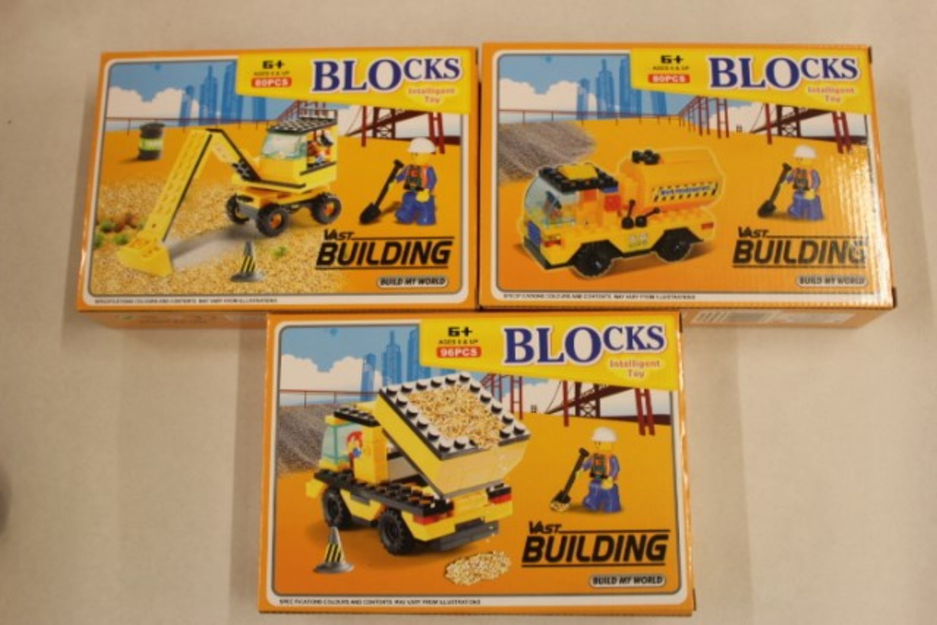 V *TRADE QTY* Brand New 80/96pc Lego Type Construction Kit Intelligent Toy X 6 Bid price to be