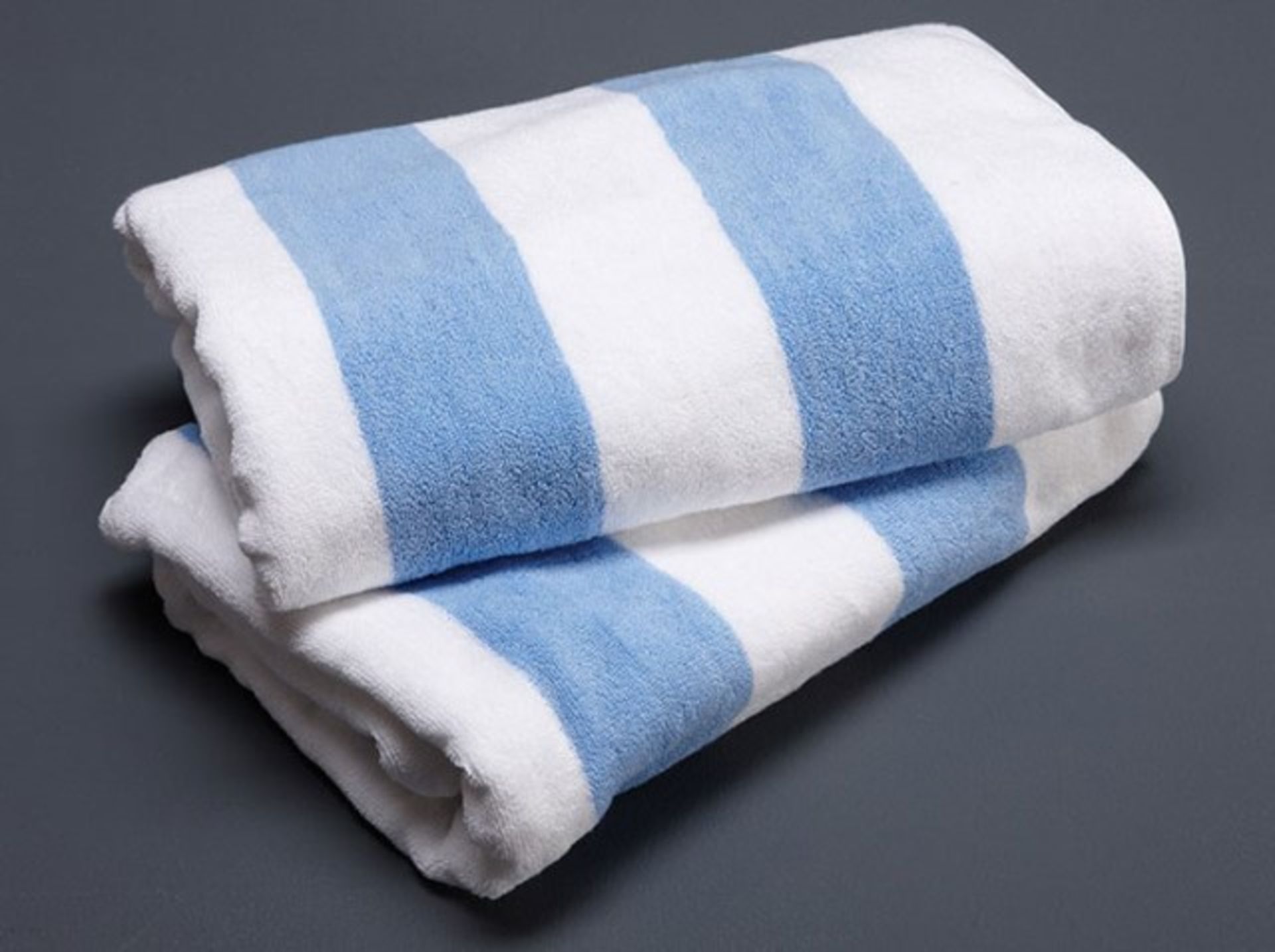 V *TRADE QTY* Brand New Blue & White Striped Pool Towel 100% Cotton X 6 Bid price to be multiplied
