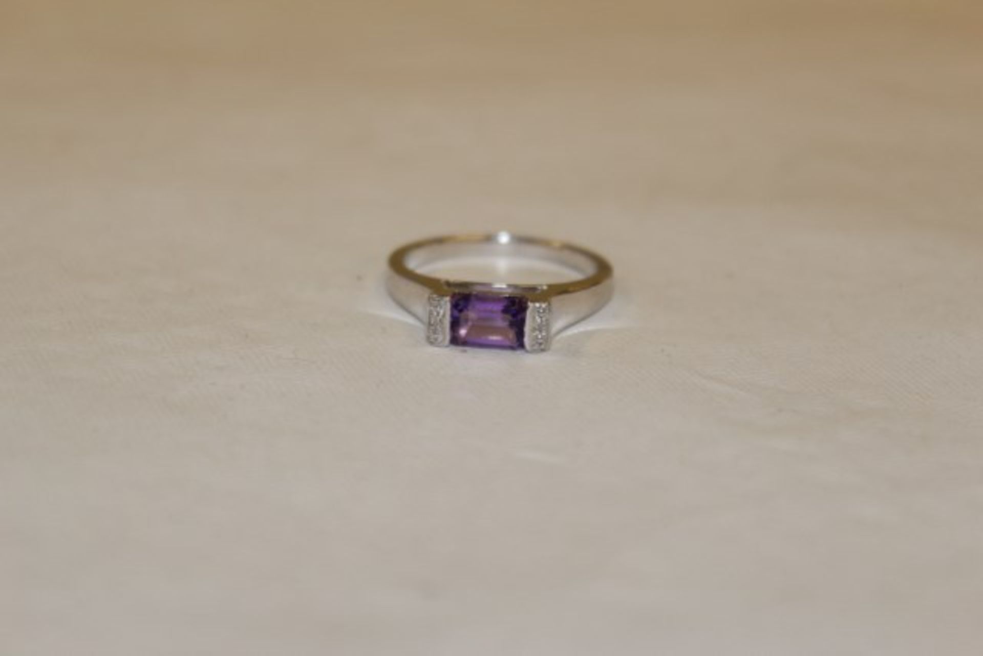 Brand New WM (925) Amethyst & Diamond Ring
