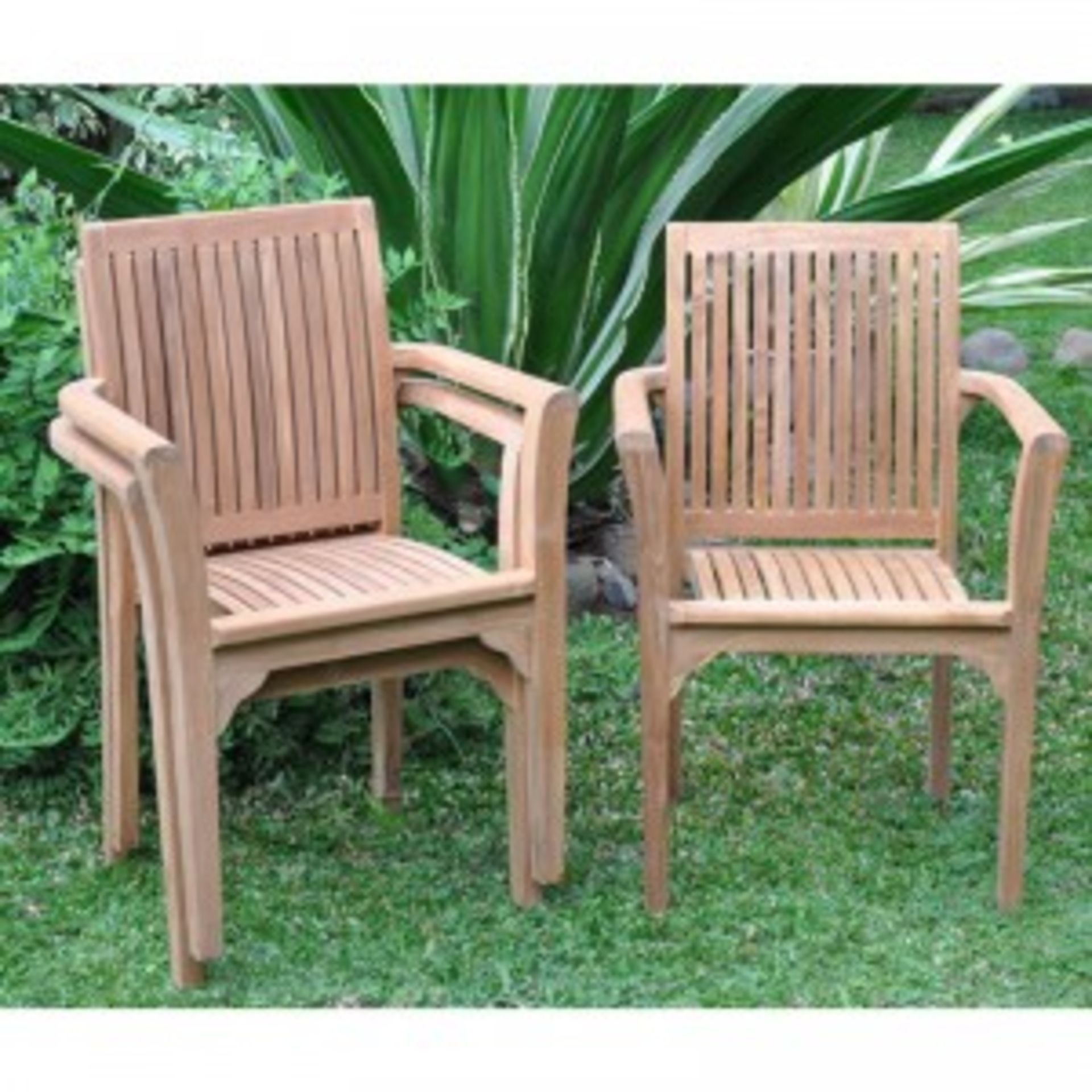 V Brand New TEAK STACKING CHAIR - Made From Grade A Plantation Teak/ RRP £199/ NOTE: Item Is - Image 2 of 2
