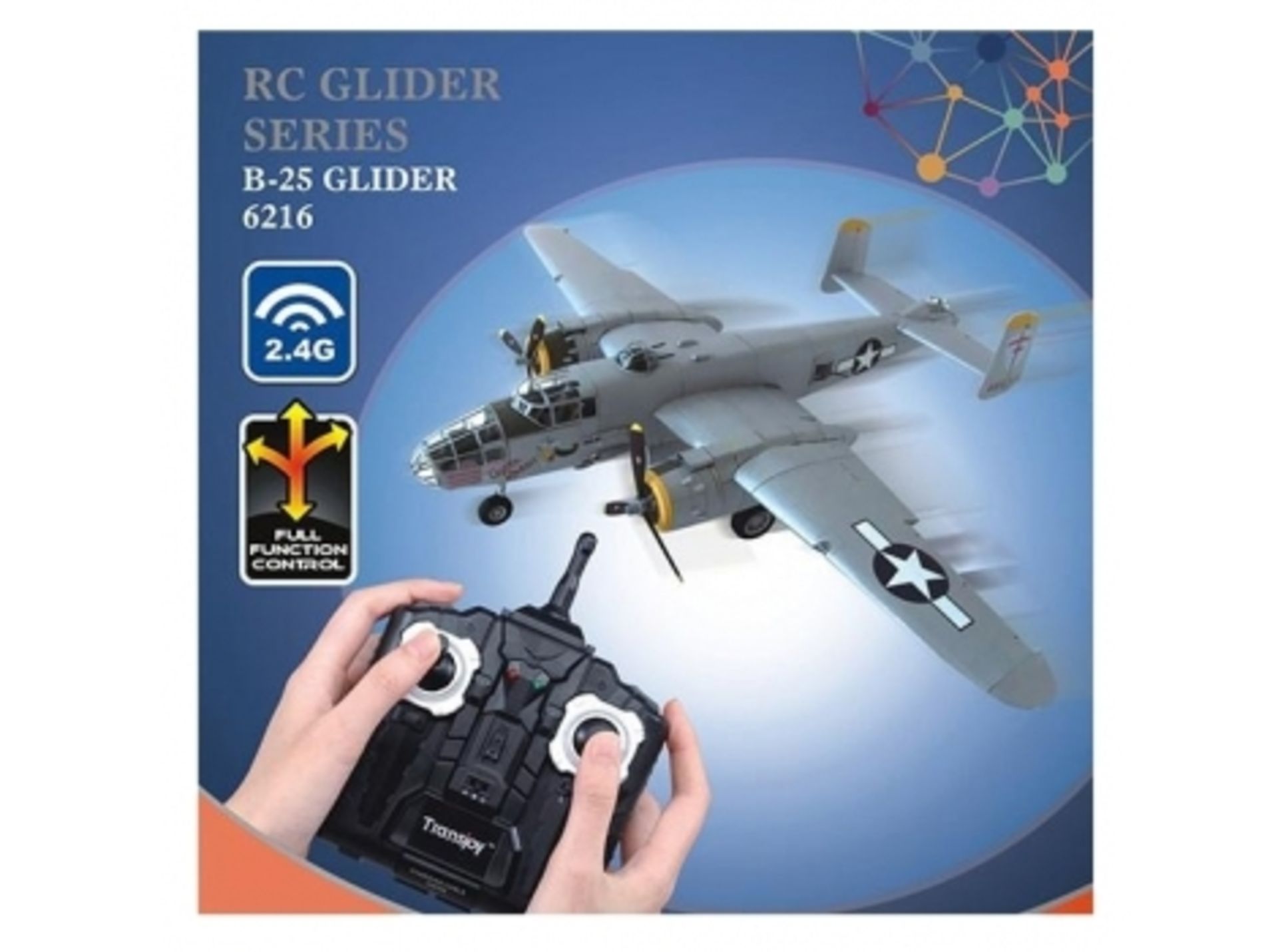V Brand New R/C B25 Mitchell Bomber 2.4GHz, Landing Gear, 2 Spare Propellers RRP79.99