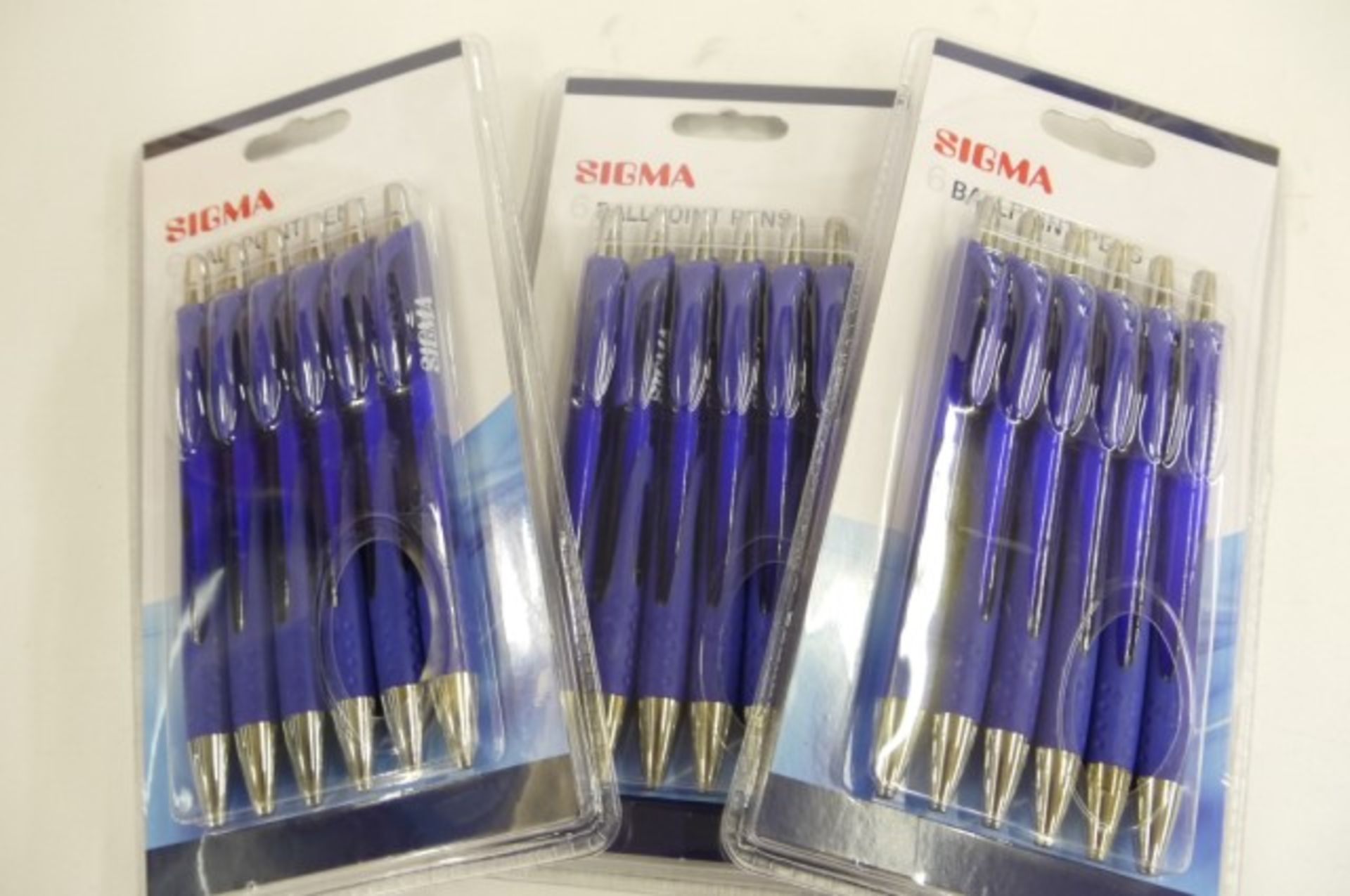 V Three Packs Of Six Sigma Ballpoint Pens X 2 Bid price to be multiplied by Two