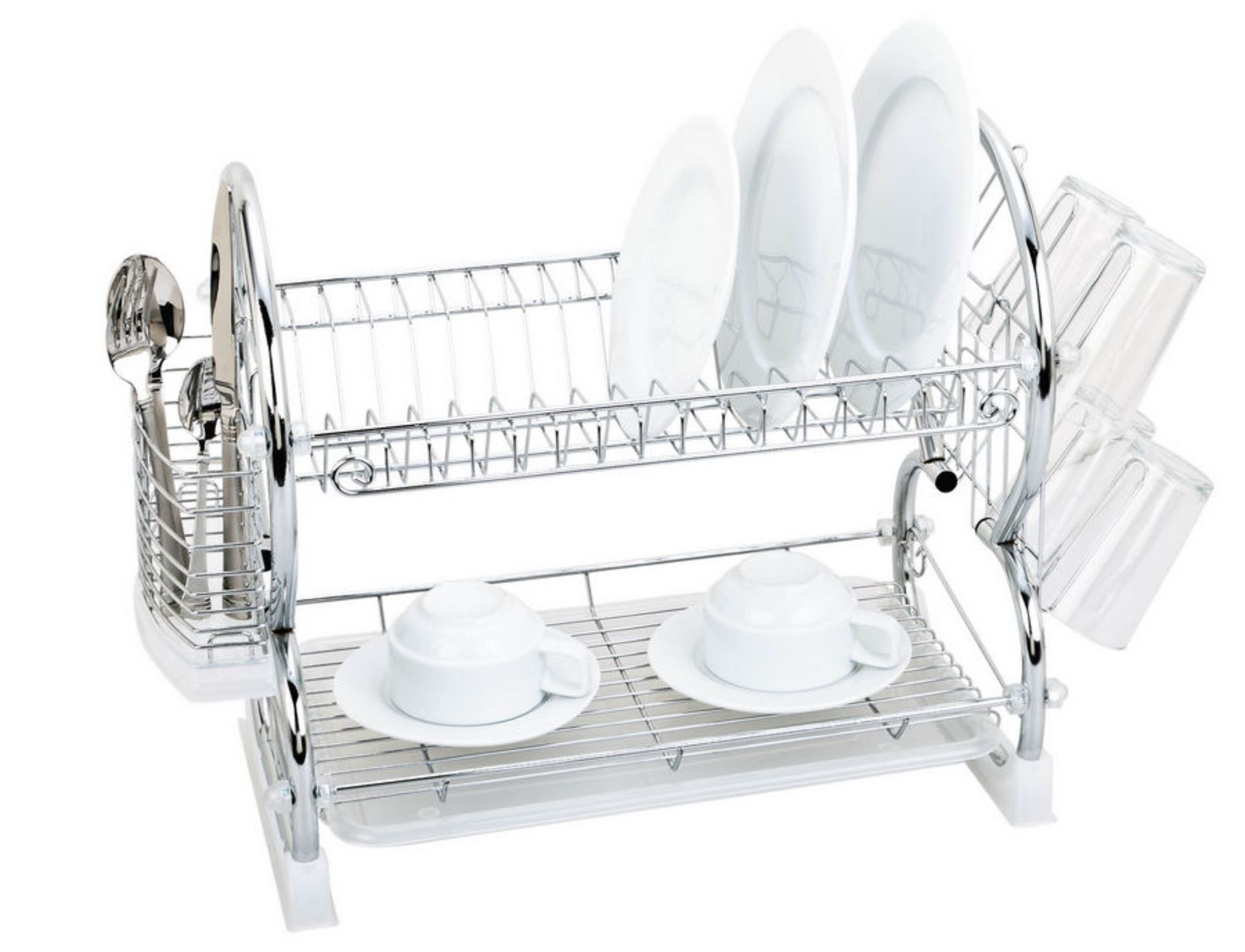 V Brand New Smart Deluxe 2 Tier Dish Drainer 45x25x39.5cm Colour May Vary