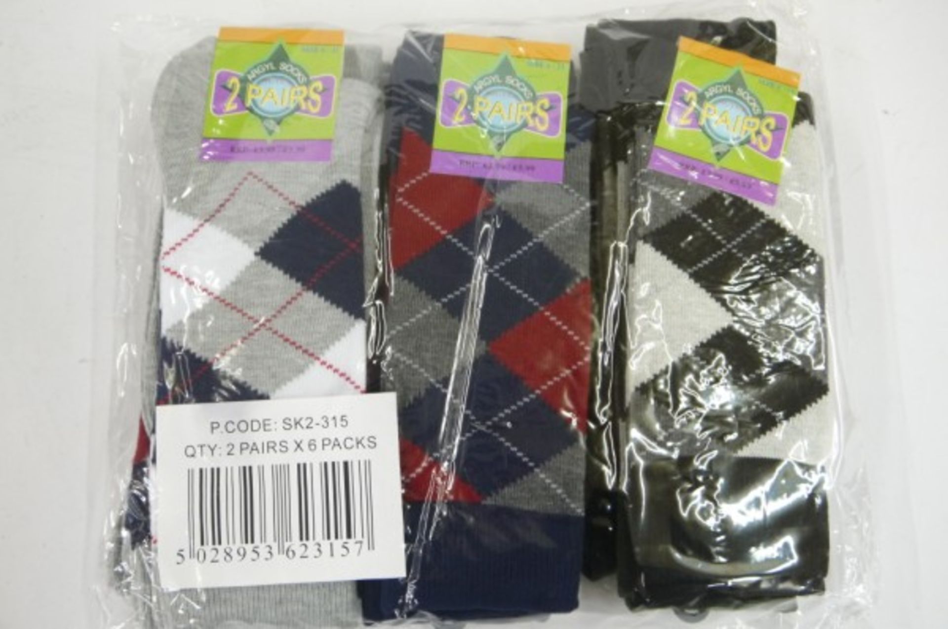 V Brand New 12 Pairs Of Argyle Socks X 2 Bid price to be multiplied by Two