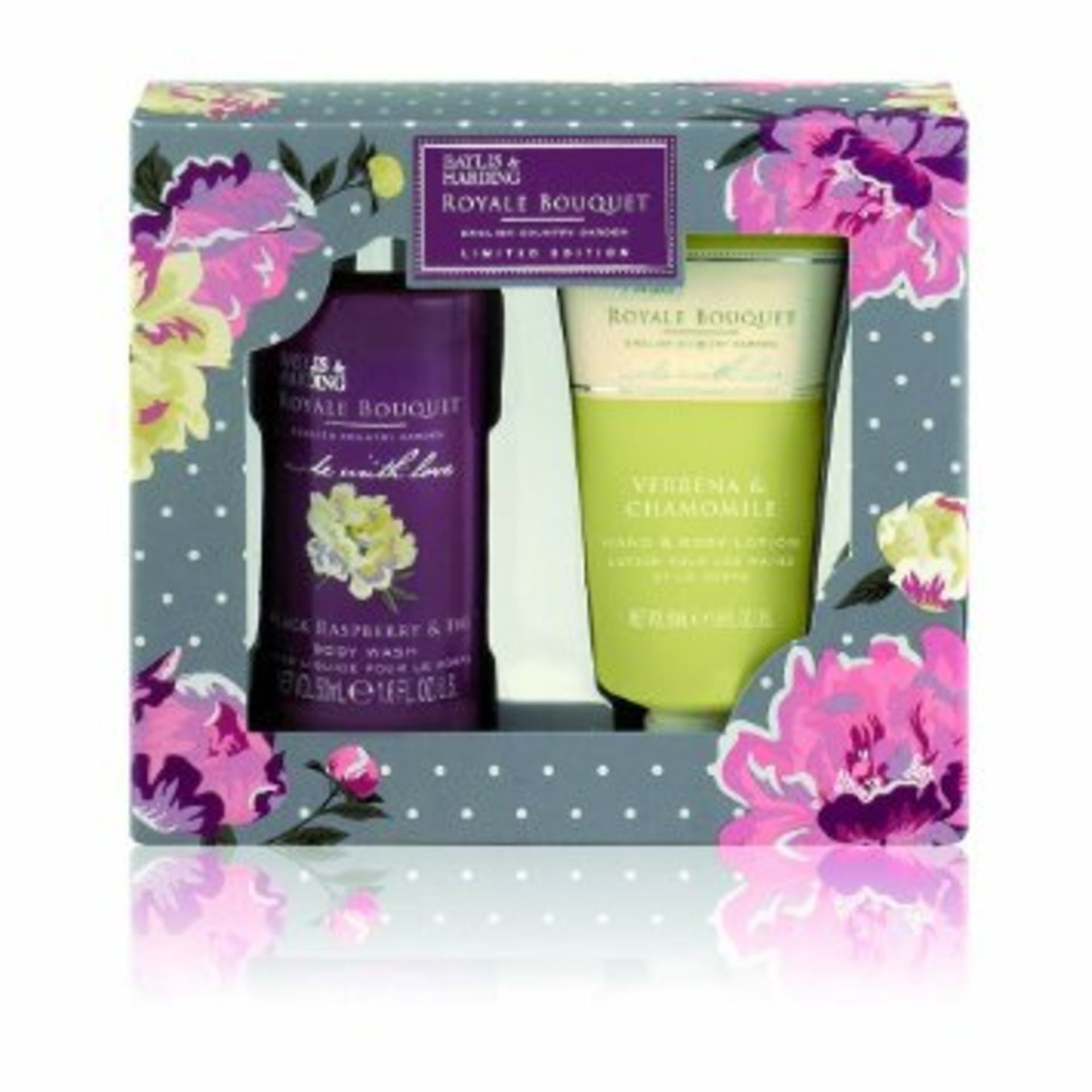 V *TRADE QTY* Brand New Baylis & Harding Royal Bouqet Limited Edition Two Piece Set Inc 50ml Black