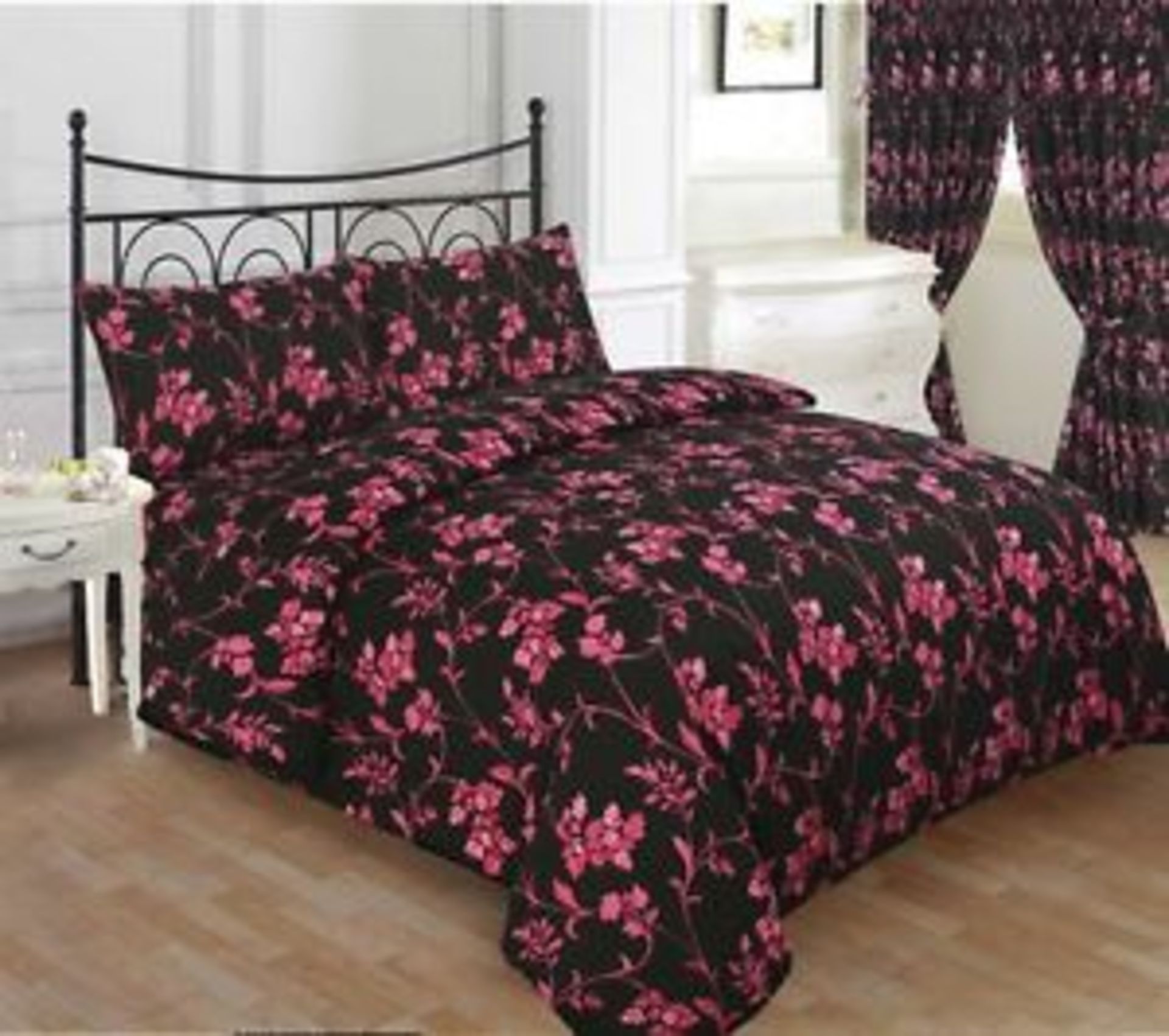 V Brand New 3 Piece Luxury Double Duvet Set Incl 2 Pillow Cases In Jasmine Pattern SRP20.99