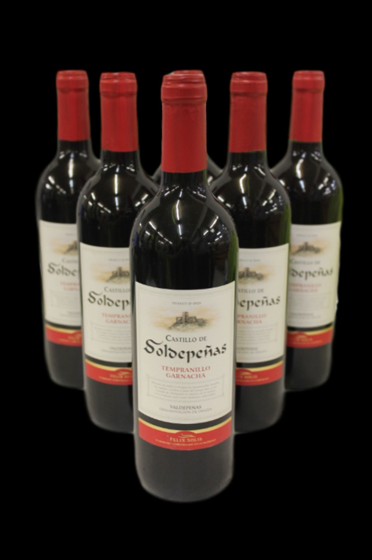 Grade U Six Bottles Castillo De Soldepenas Tempranillo Garnacha Red Wine X 2 Bid price to be