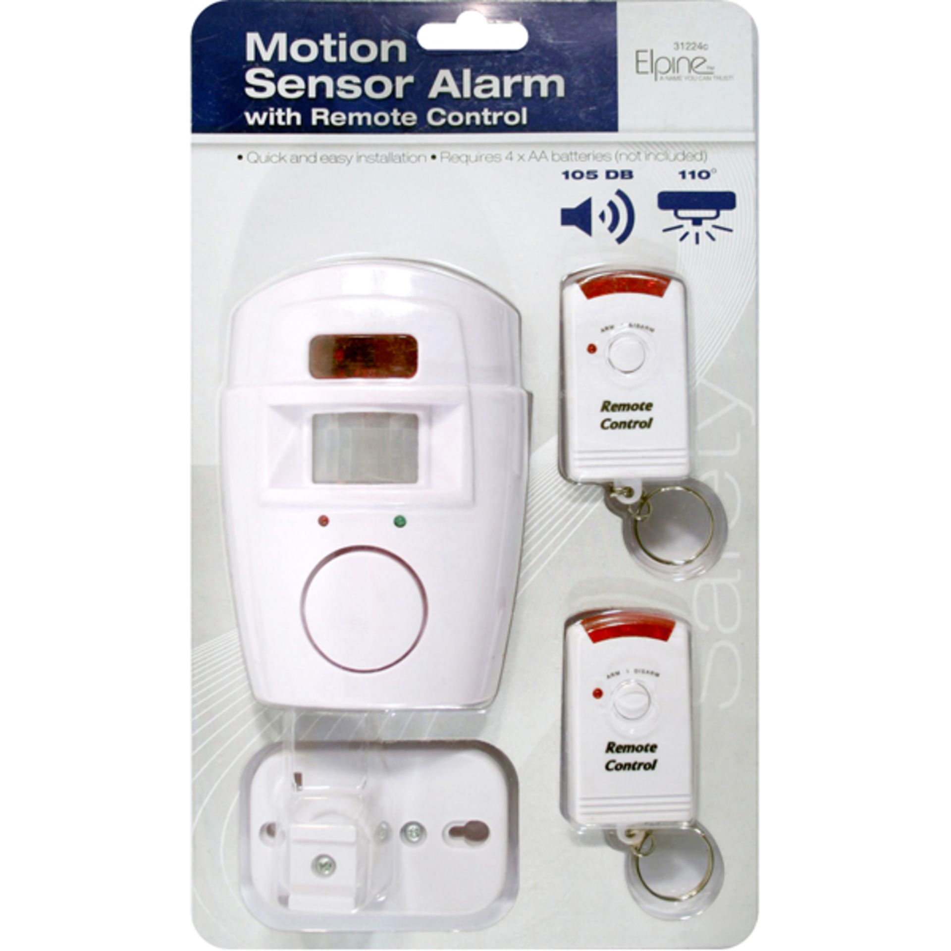 V *TRADE QTY* Brand New Motion Sensor Alarm With 2 Remote Controls And 105Db Alarm X 10 Bid price to