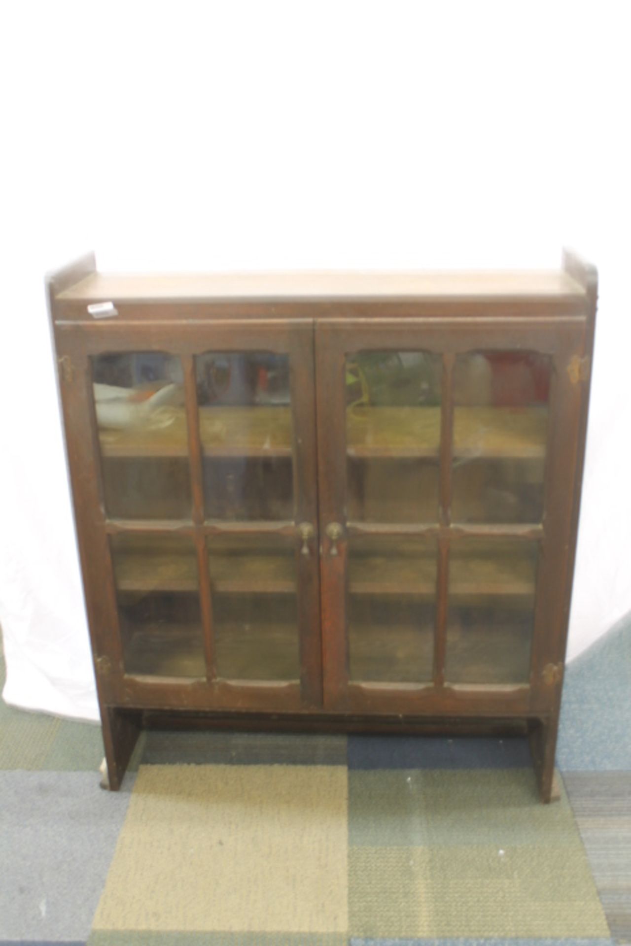 Oak Glazed Bookcase With Two Doors