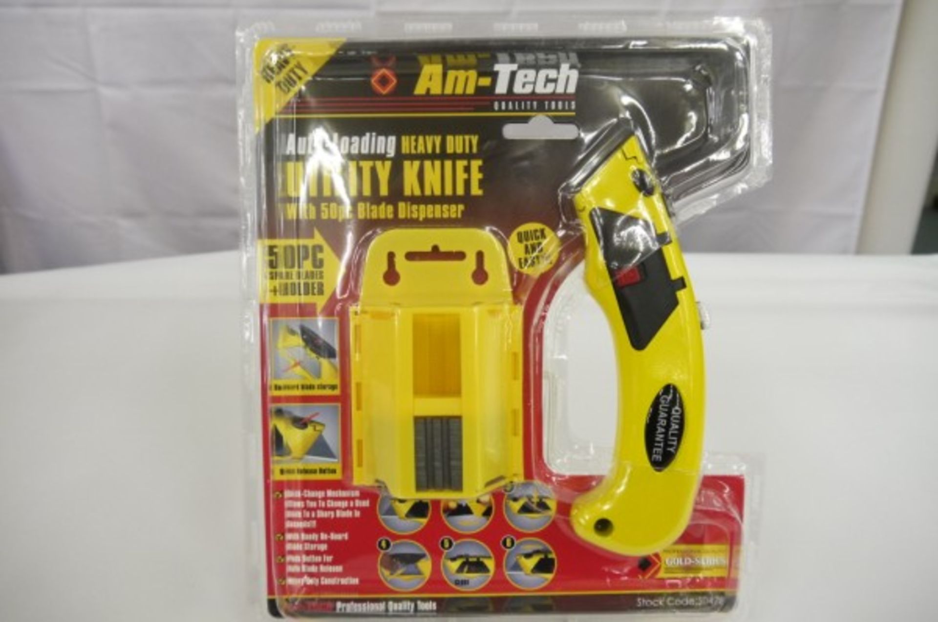 V Brand New Auto Loading Utility Knife With 50pce Blade Dispenser X 2 Bid price to be multiplied