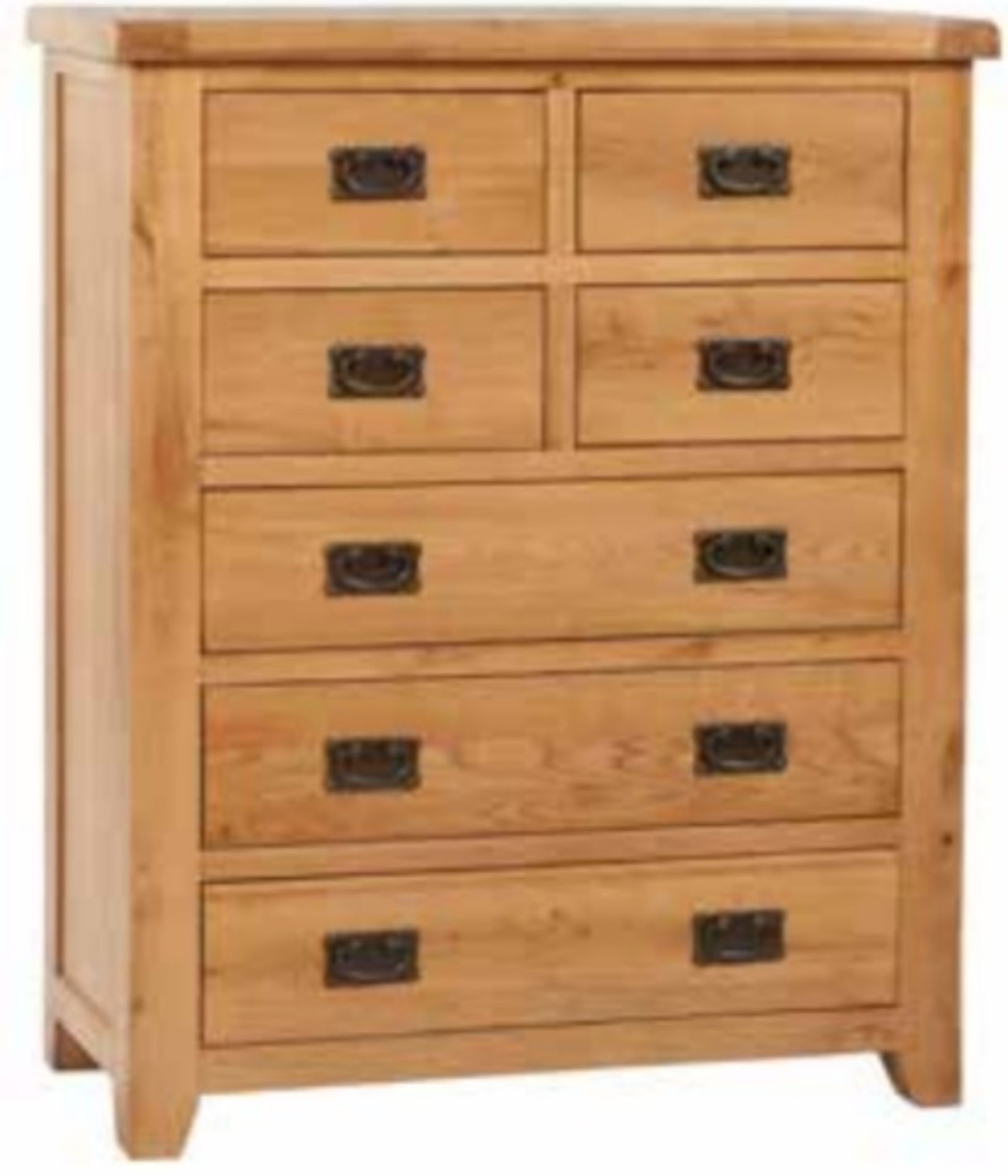 V Brand New Chiswick Oak 4 over 3 Chest 89w x 42d x 109.5h cms ISP £339.00 (thehomemill.com)