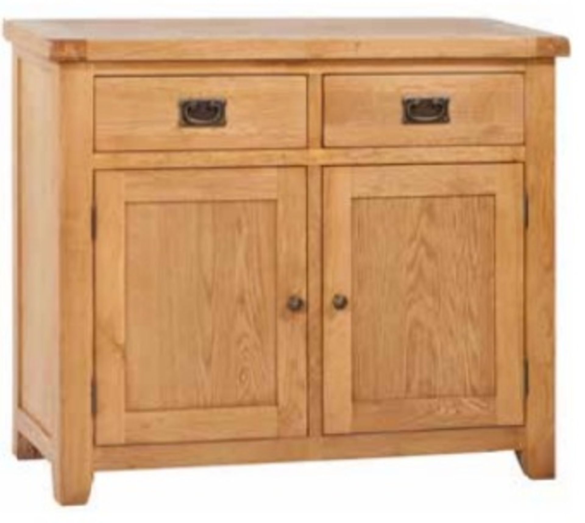 V Brand New Chiswick Oak 2 Door Sideboard 105w x 45d x 85h cms ISP £348.98 (similar at Oak Furniture