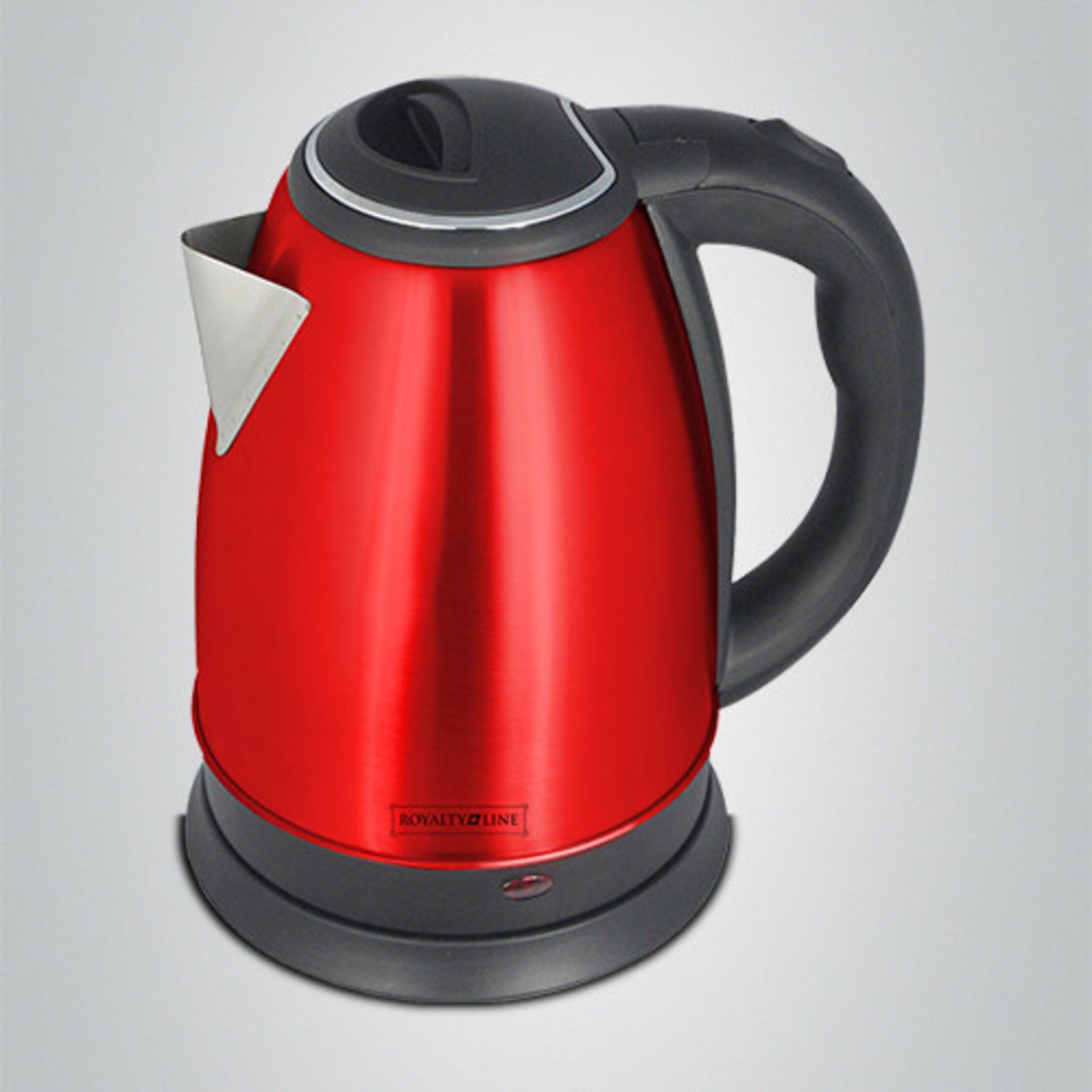 V Brand New High Quality 1.8L Red Stainless Steel Water Kettle with Cord Storage and Rotating