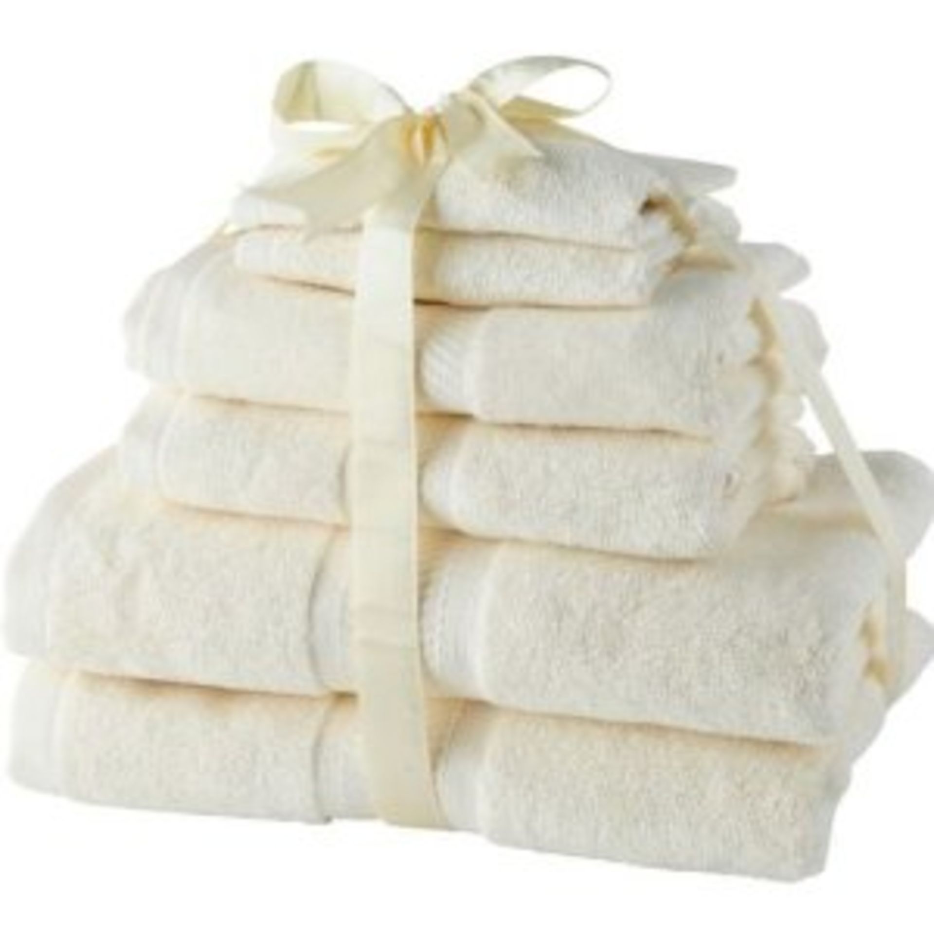 V Brand New Six Piece Towel Bundle Ivory to include Two Bath Towels Two Hand Towels Two face