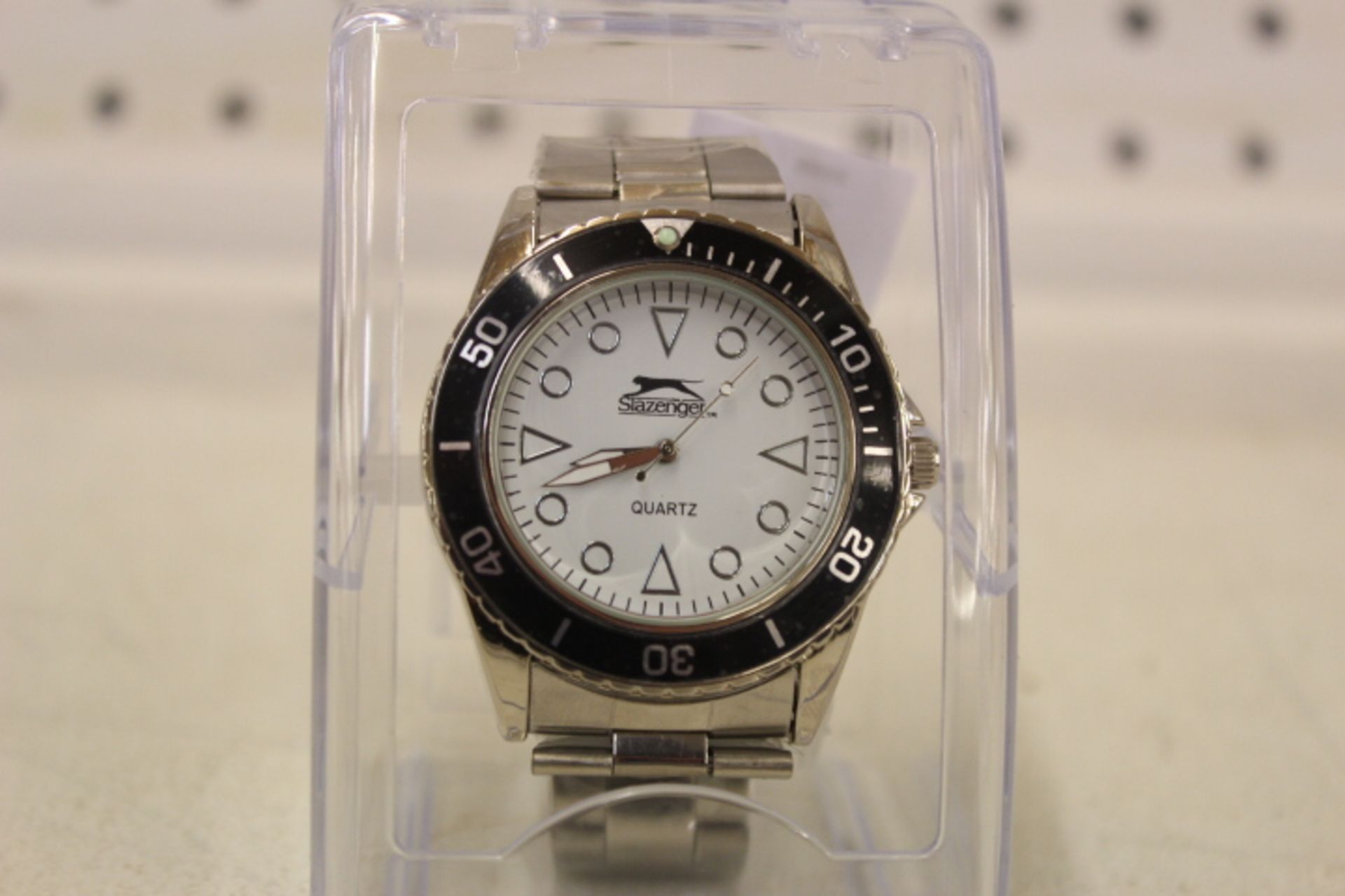 V Brand New Gents Slazenger White Dial Bracelet Watch X 2 Bid price to be multiplied by Two