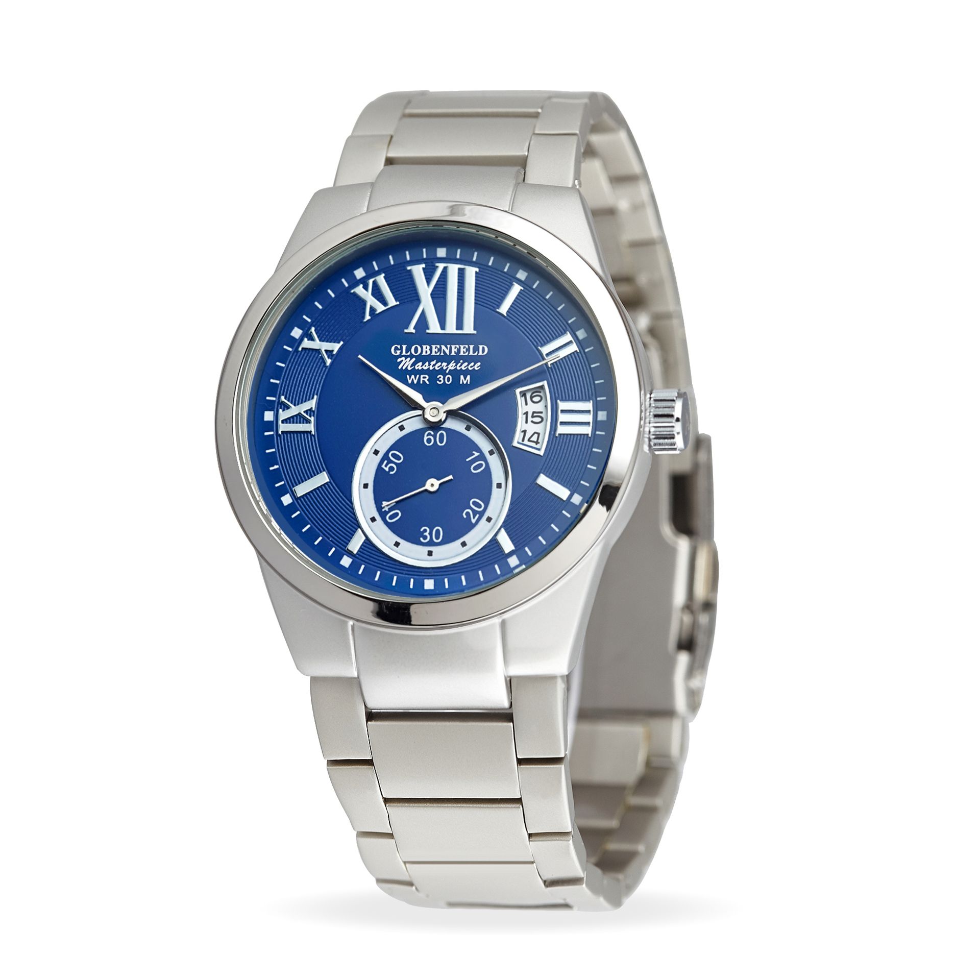 V Brand New Gents Globenfeld Blue Masterpiece Watch With Box & Papers RRP435.00