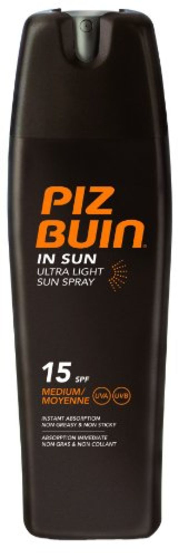 V Brand New Piz Buin 200ml In Sun Ultra Light Sun Spray 15 SPF Medium