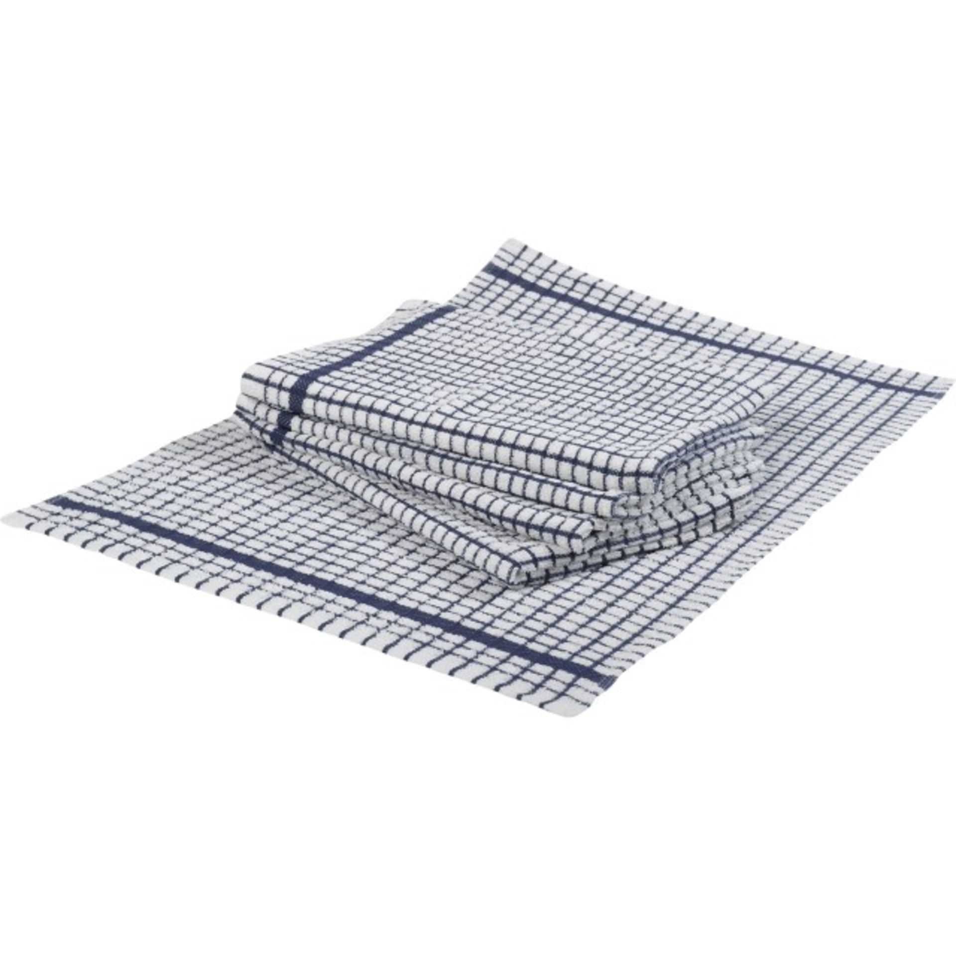 V *TRADE QTY* Brand New Pack of Twelve Luxury Professional Terry Check Tea Towel 100% Cotton X 4
