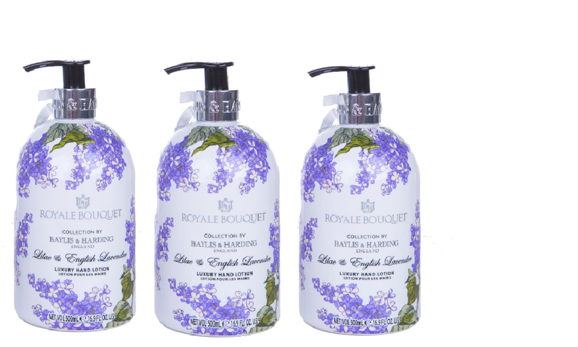 V *TRADE QTY* Brand New 3 x 500ml Baylis and Harding Lilac and Lavener Hand Wash Total ISP £9.00 X 3
