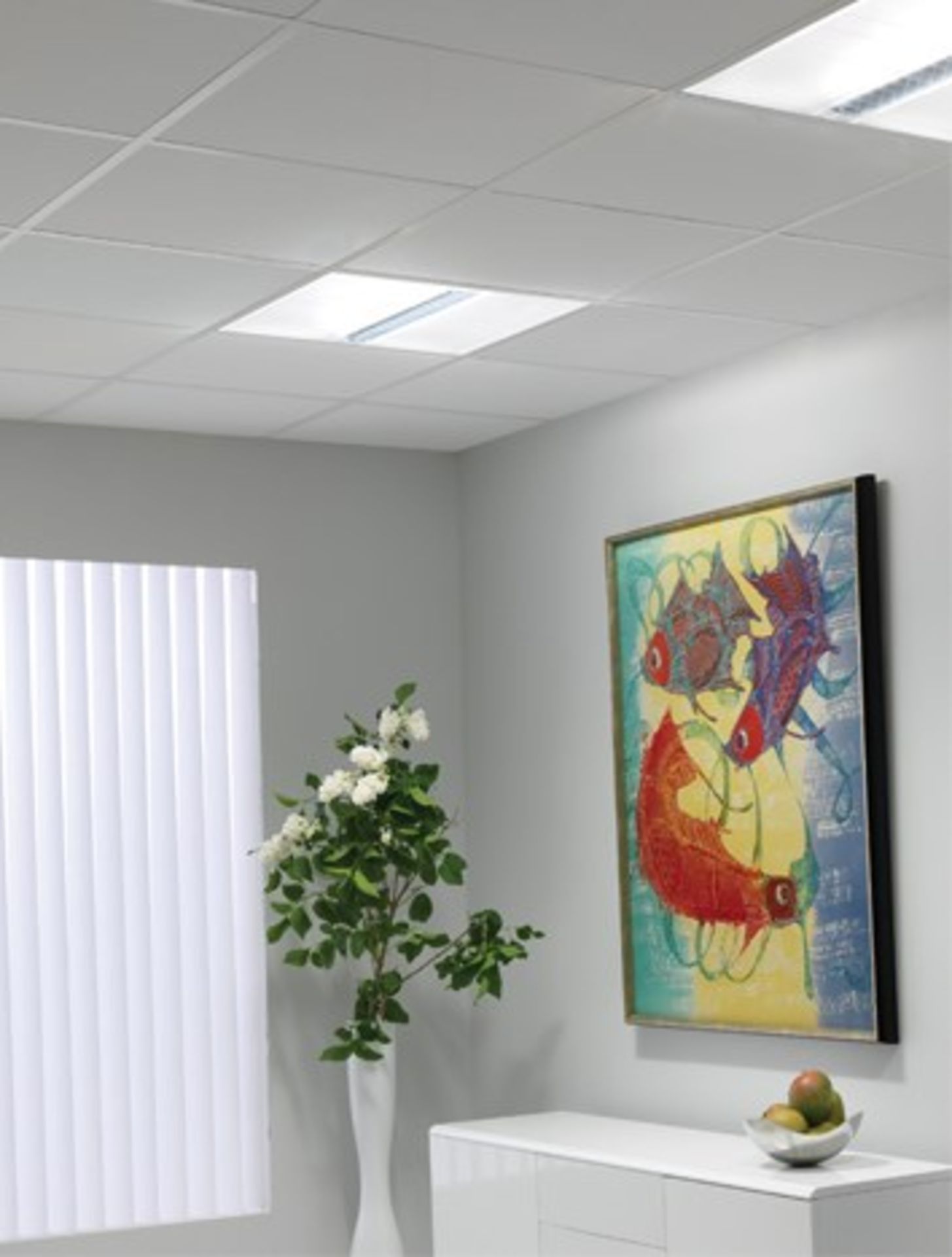 V Brand New Glamox ceiling light suitable for offices / Bulb included/dimensions 581mm x581mm